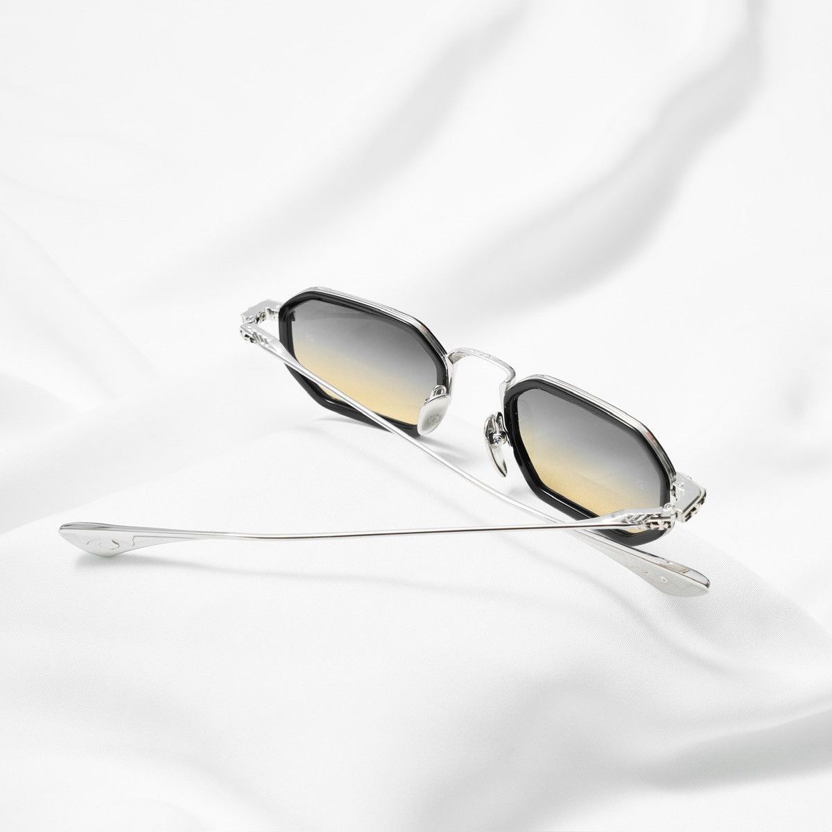 Chrome Hearts CHROME HEARTS STYLIDA BLACK/SHINY SILVER SUNGLASSES Size ONE SIZE - 7 Thumbnail