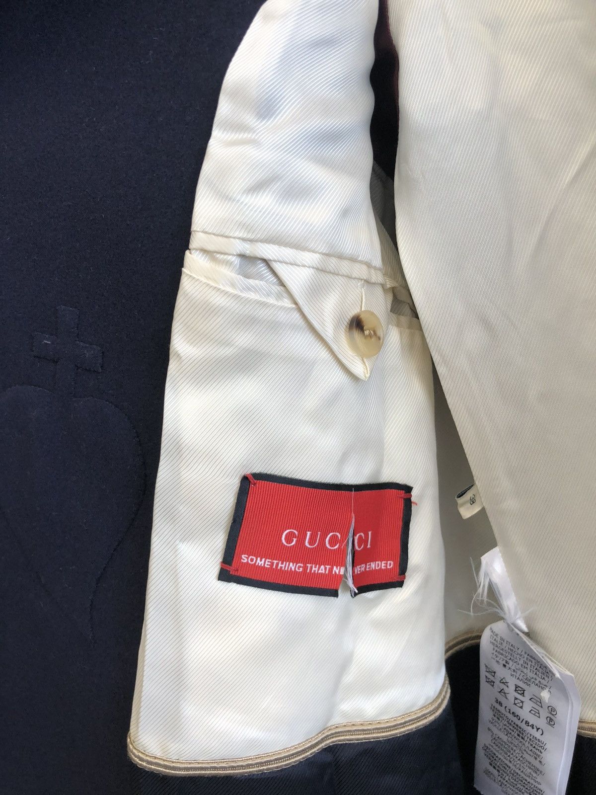 Gucci Gucci wool 5000$ navy military Embroidery Wool Overcoat 38R Size US S / EU 44-46 / 1 - 9 Thumbnail