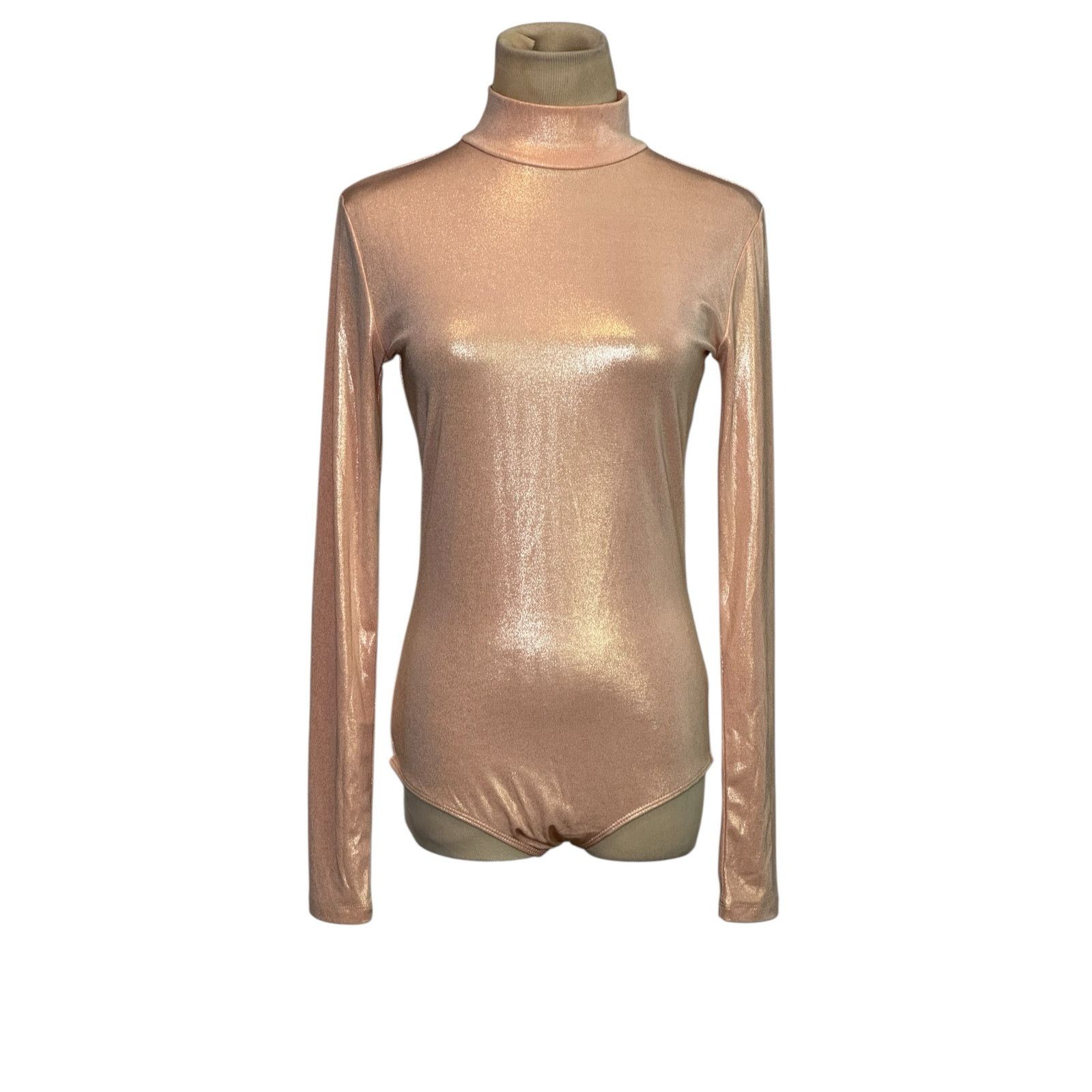 Zara Zara metallic pink long sleeves bodysuit size Medium Size M / US 6-8 / IT 42-44 - 20 Thumbnail