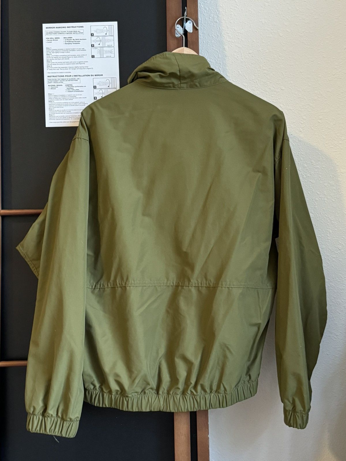 Zip Up Windbreaker Miusa - Olive in Green, Men's — image 2 of 4