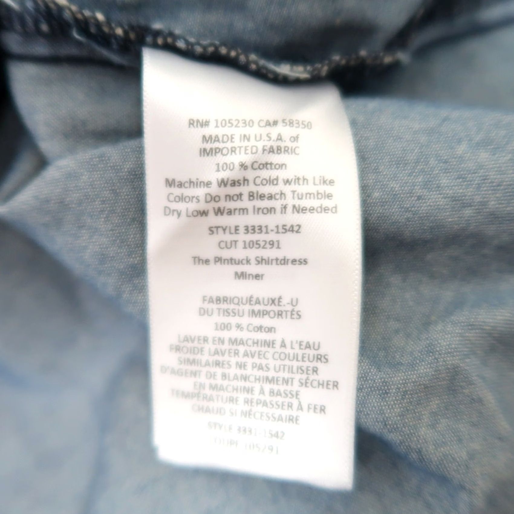 Vintage Current/Elliott Shirt Dress Blue Denim Chambray Mini Dress S Short Long Sleeve Button 100% Cotton Womens Size S / US 4 / IT 40 - 6 Thumbnail