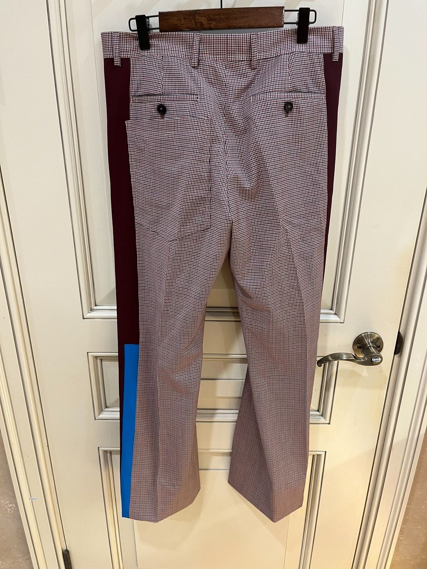 Valentino Valentino Red Check Striped Trousers Size US 28 / EU 44 - 6 Thumbnail