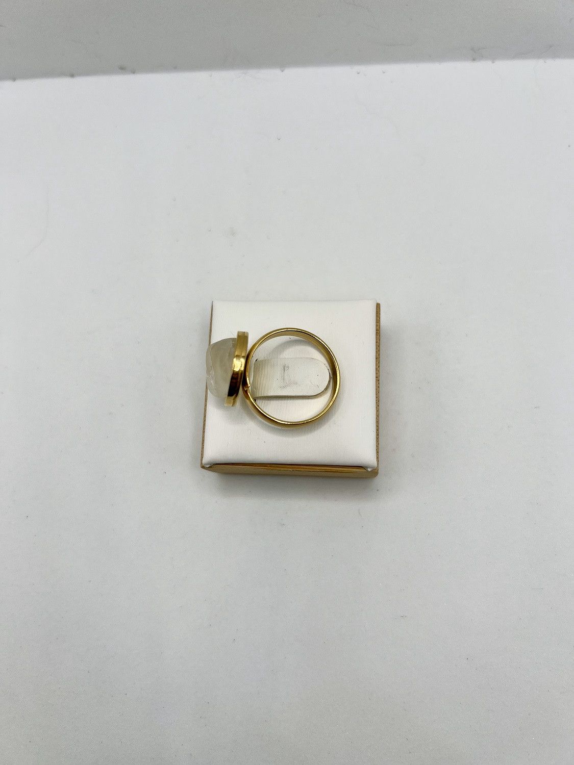 Handmade Moon Quartz Gold Stainless Steel Ring - size 7.75 Size ONE SIZE - 3 Thumbnail
