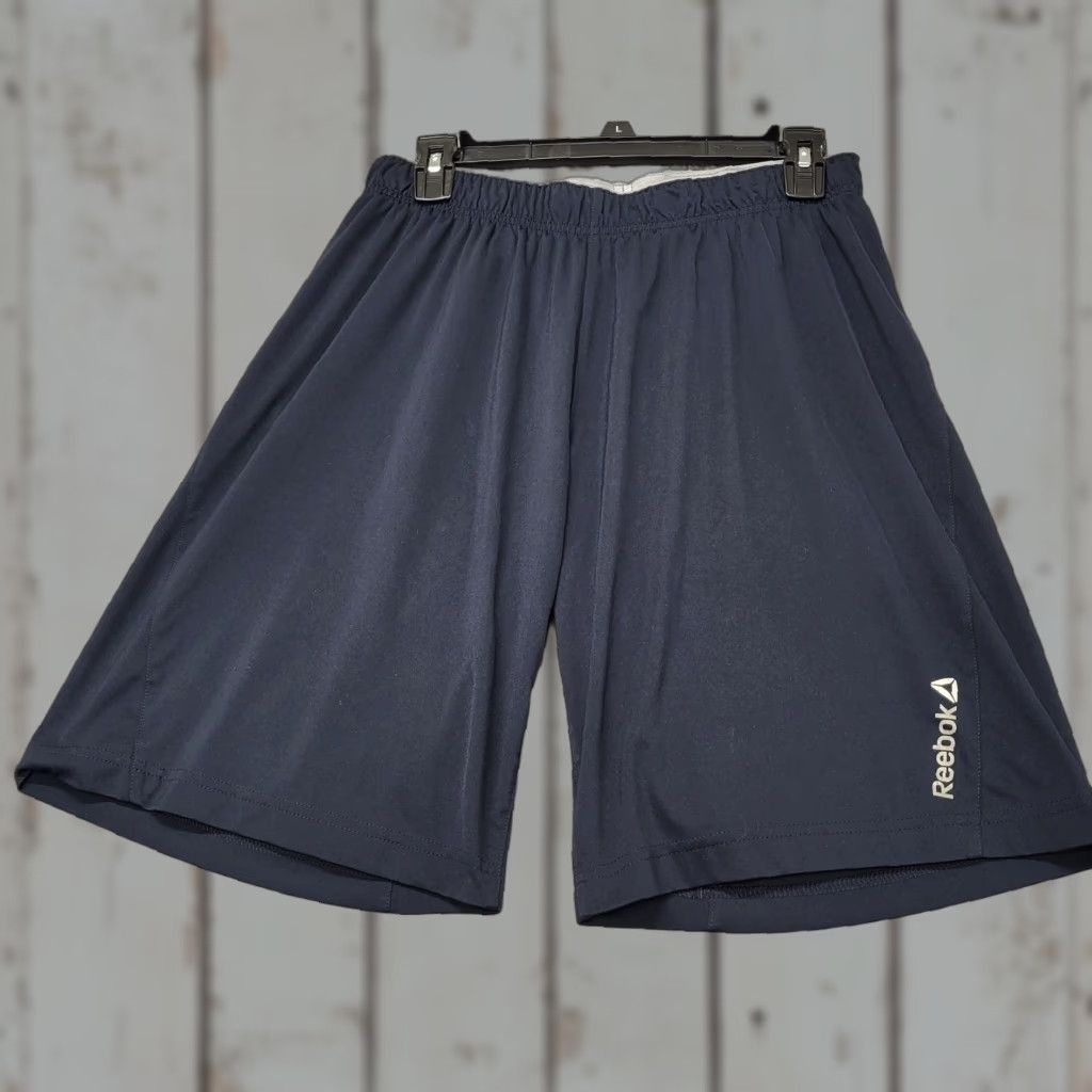Reebok Reebok Shorts Men Size Medium Regular Navy Blue Play Dry Basketball Sports Activewear Shorts Size US 31 - 1 Thumbnail