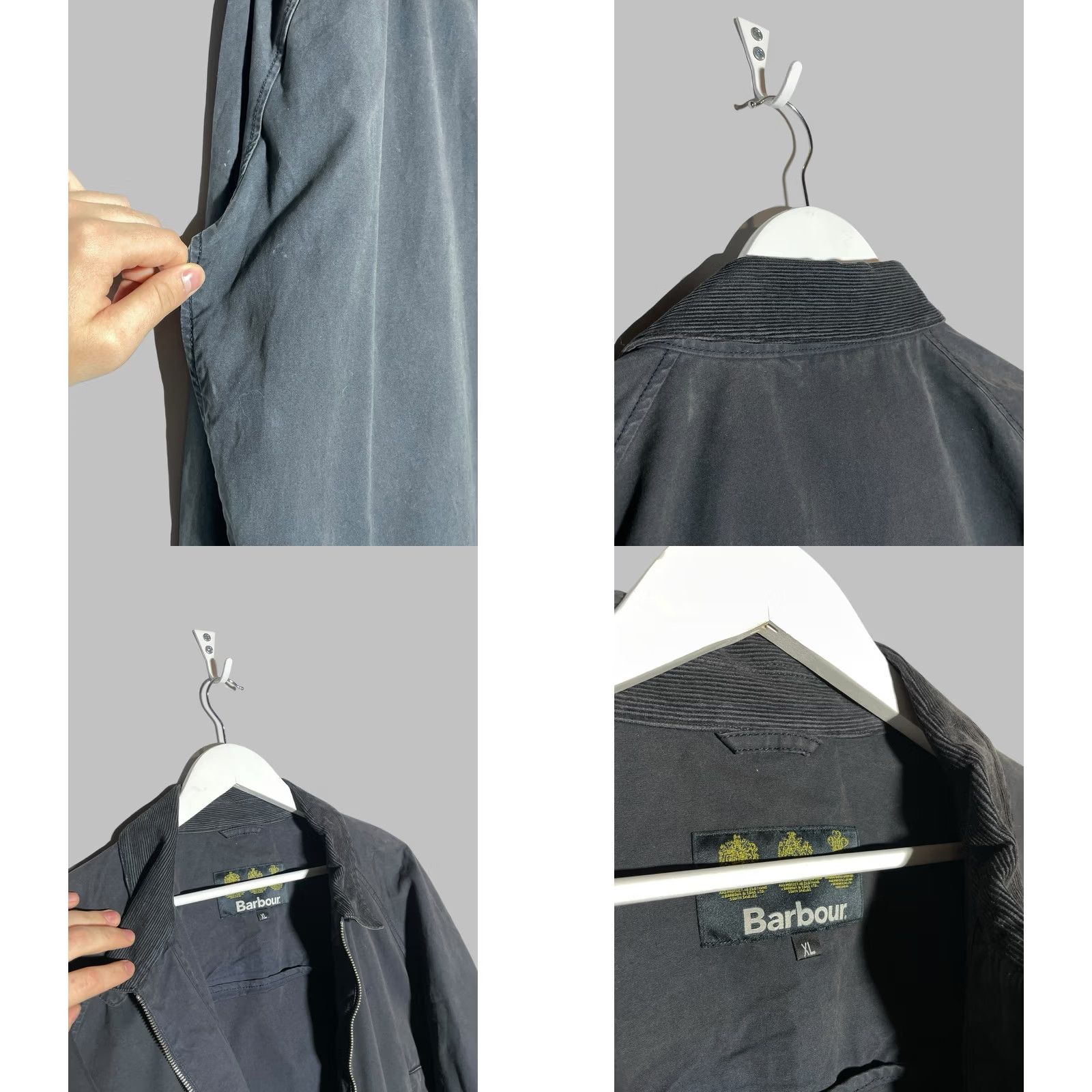 Barbour Barbour Jacket Dark Blue Cotton Zip Quilt Collar Men XL Casual Outdoor Vintage: No Size US XL / EU 56 / 4 - 10 Thumbnail
