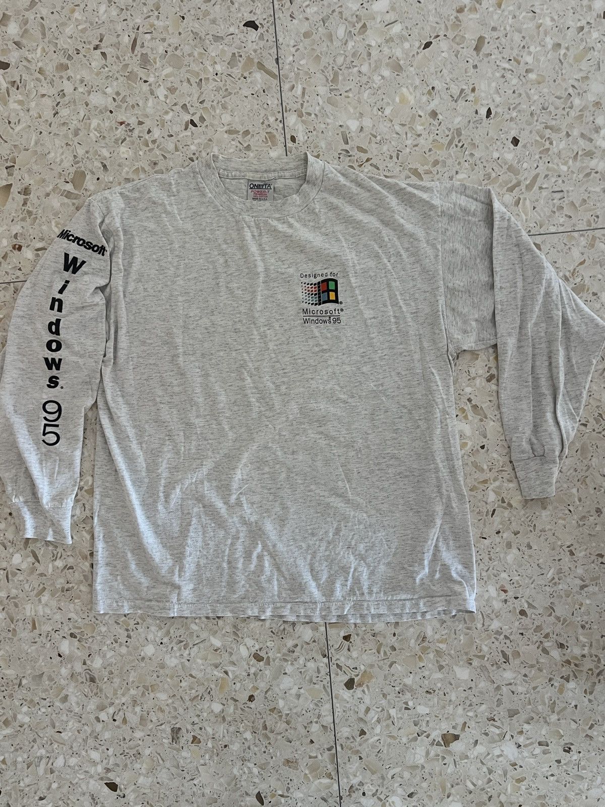 Microsoft Windows 95 Vintage Promo Grail Logo 90s Single Stitch Oneita Size US XL / EU 56 / 4 - 8 Thumbnail