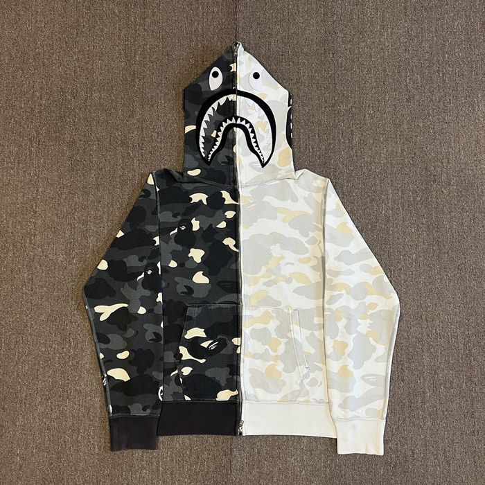 Bape city camo discount half shark hoodie