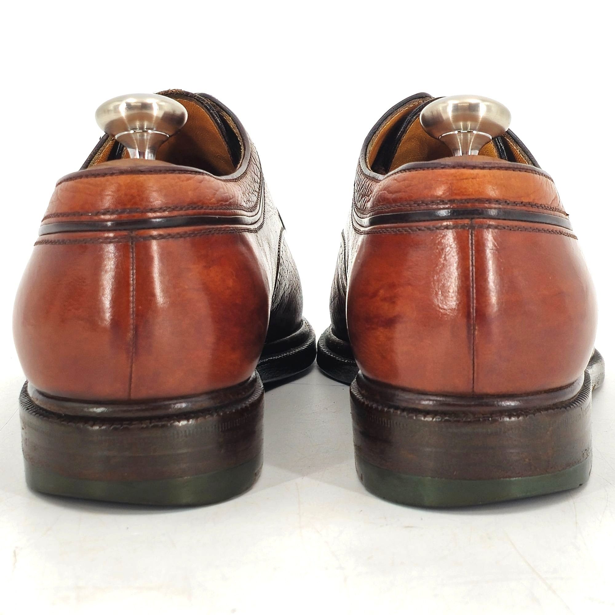 Testoni A. Testoni Italian Cognac Brown Leather Dress Shoes Cap-toe Size US 8 / EU 41 - 6 Thumbnail
