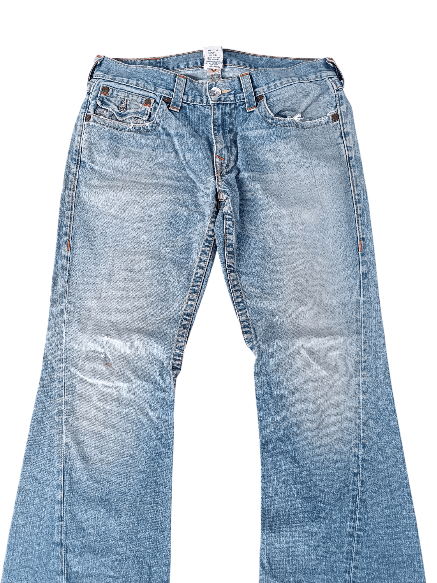 True Religion × Vintage True Religion Joey Distressed Flared Jeans Size US 34 / EU 50 - 3 Thumbnail