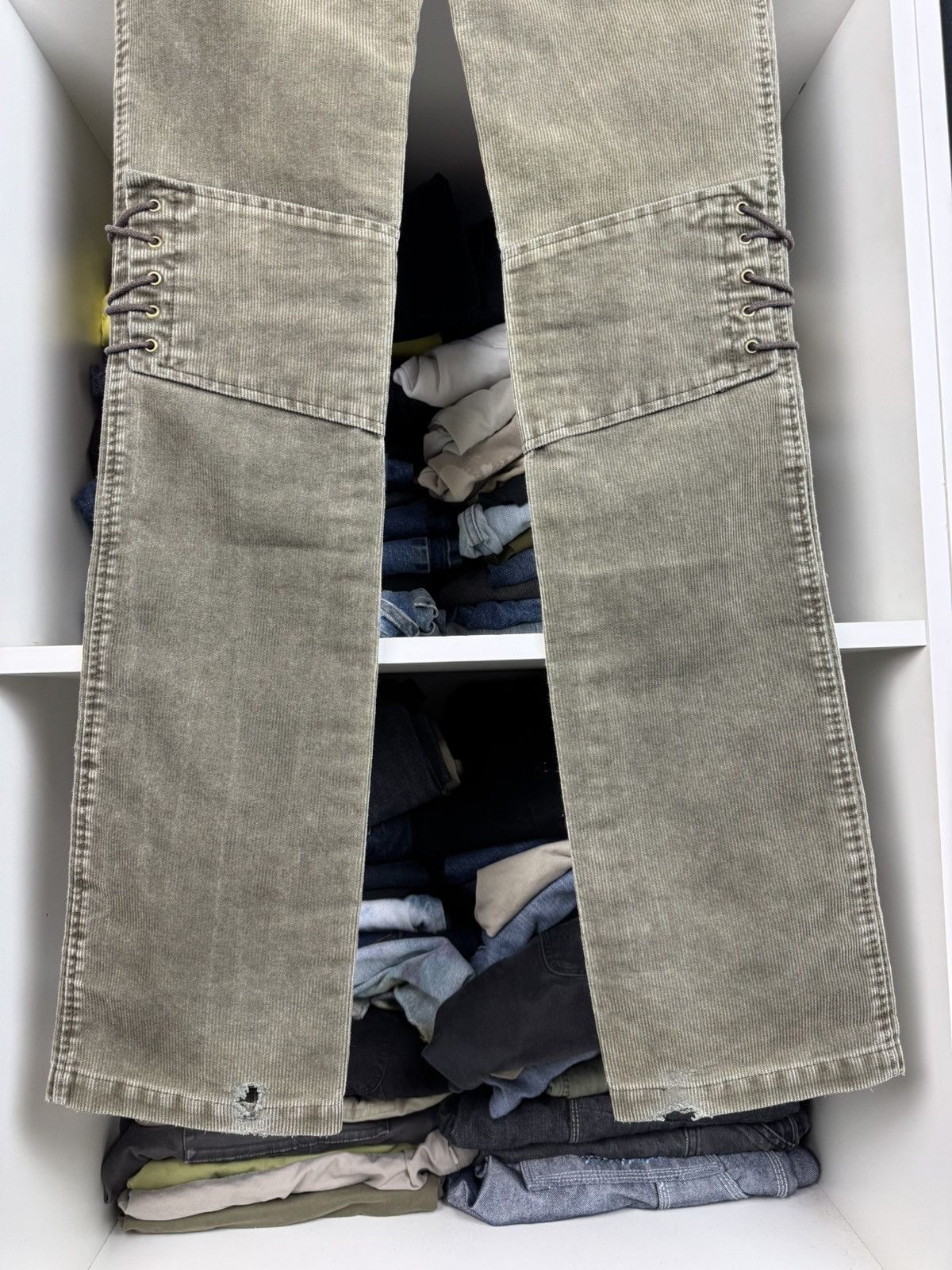 Armani Armani Jeans Women's Corduroy Lace-Up Biker Pants Size 28" / US 6 / IT 42 - 21 Thumbnail