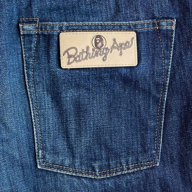 Bape BAPE MIX LOGO Denim Pants a bathing ape NIGO ★size XL Size US 36 / EU 52 - 4 Thumbnail