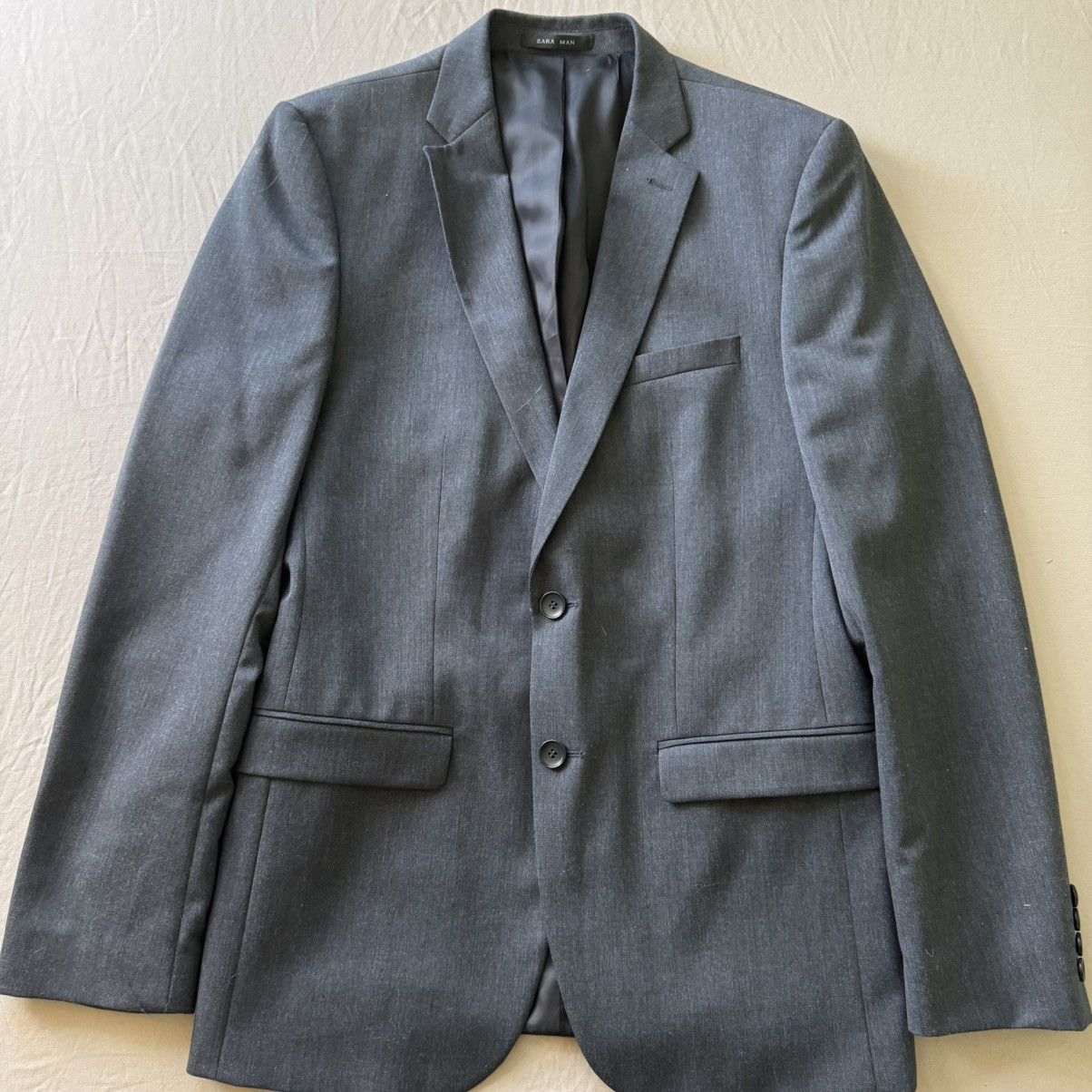 Zara Zara Man WOOL SUIT BLAZER Size 38R - 2 Thumbnail