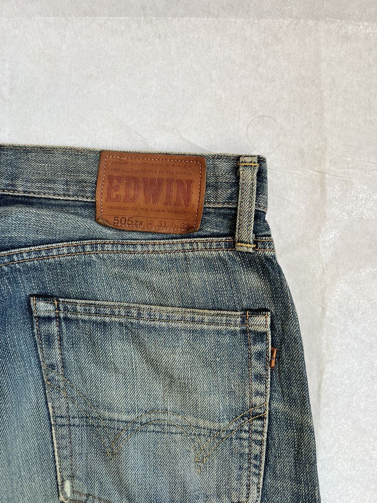 Edwin × Vintage Dirty Edwin 505zx Selvedge Distressed Denim Size US 32 / EU 48 - 17 Thumbnail