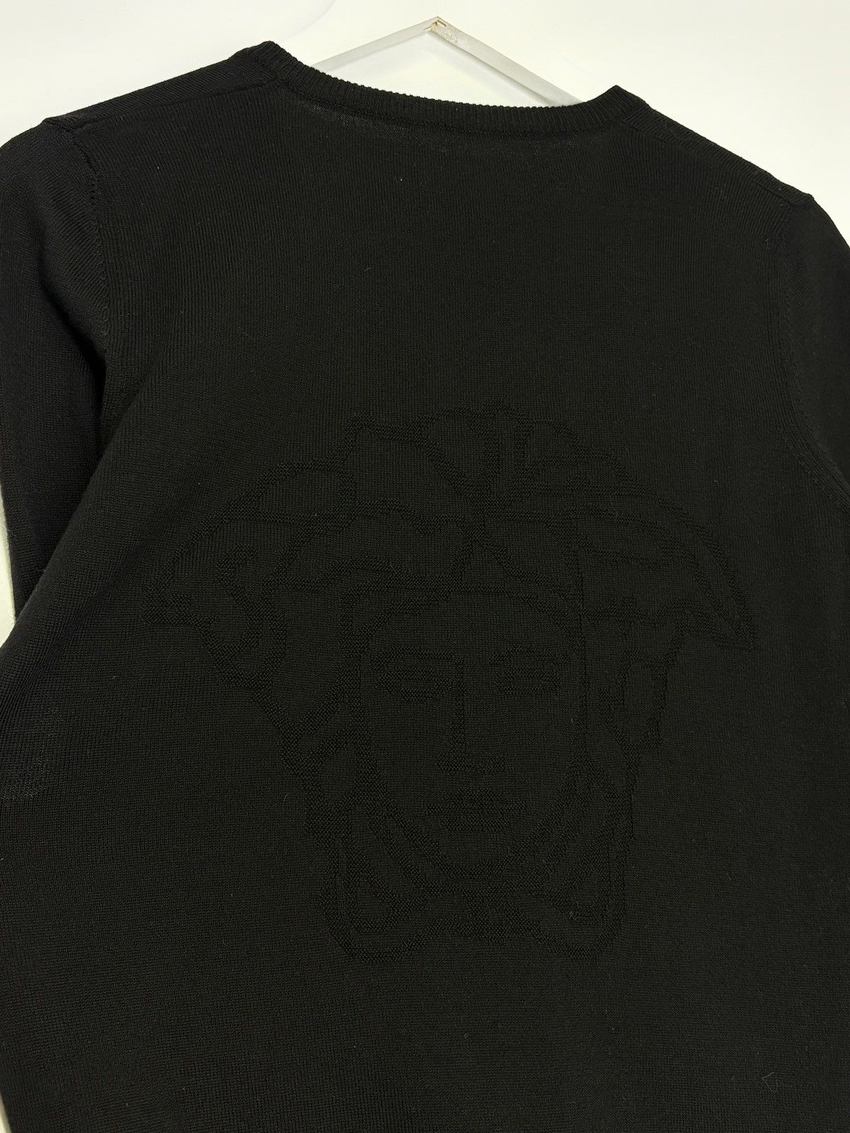 Versace Versace Collection Back Medusa Knitted Sweater Black V-Neck Size US S / EU 44-46 / 1 - 11 Thumbnail