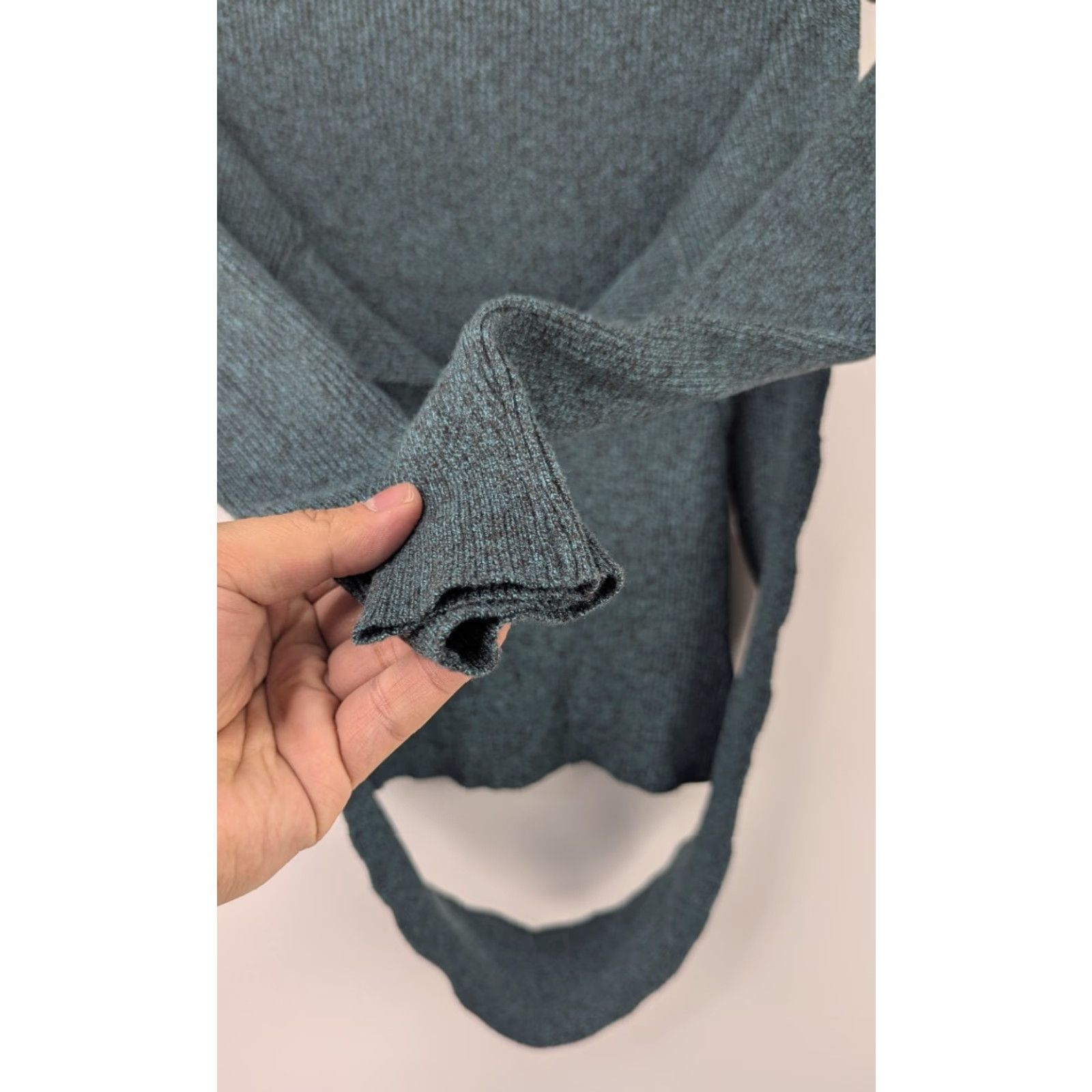 Vintage Atoir Ribbed Top XS Emerald Green Long Sleeve Tie Front Cutout Pullover Womens Sweater Size XS / US 0-2 / IT 36-38 - 3 Thumbnail