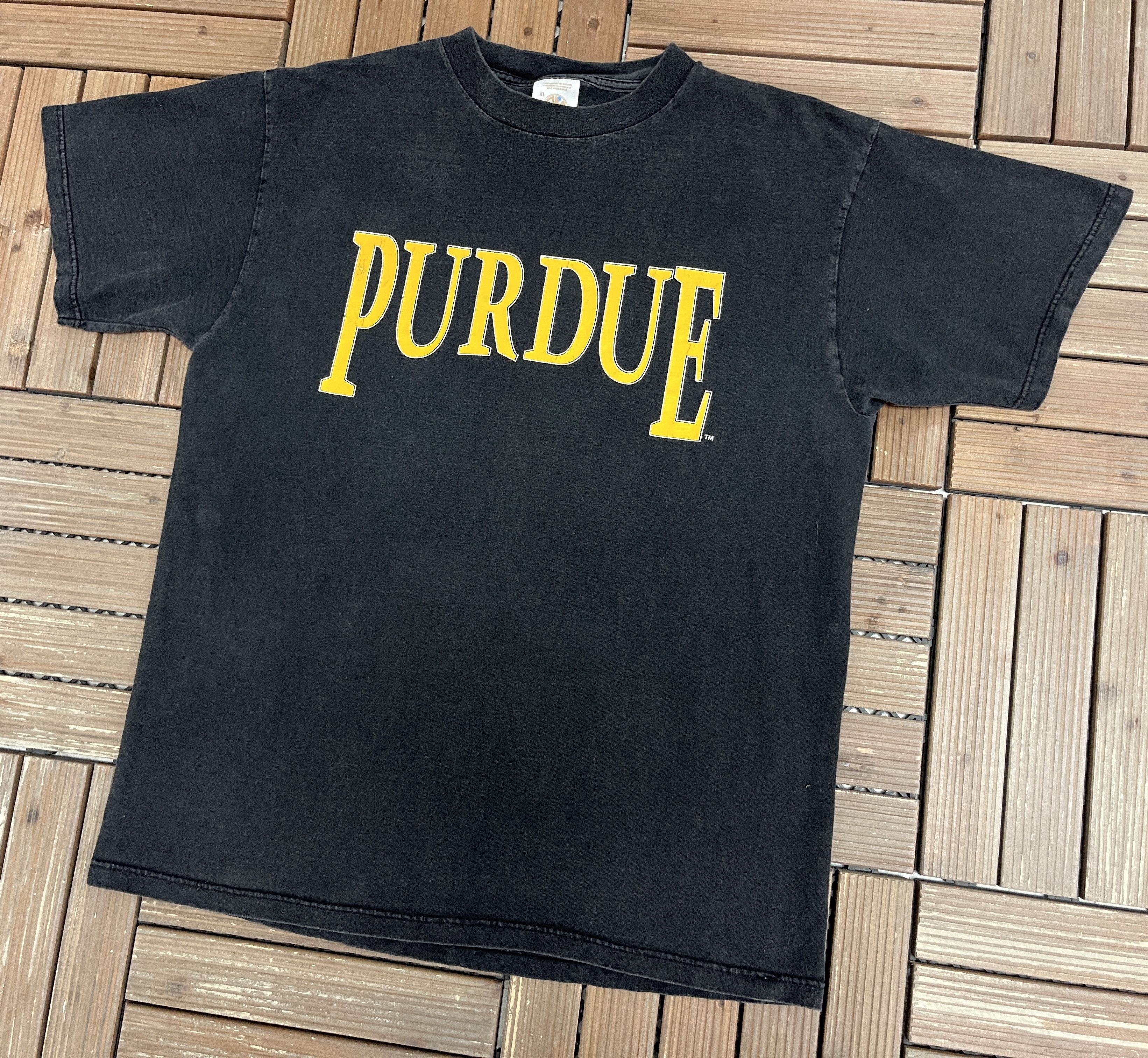 Vintage Purdue Boilermakers Spell Out Vintage Black T-Shirt Tee Size US XL / EU 56 / 4 - 3 Thumbnail