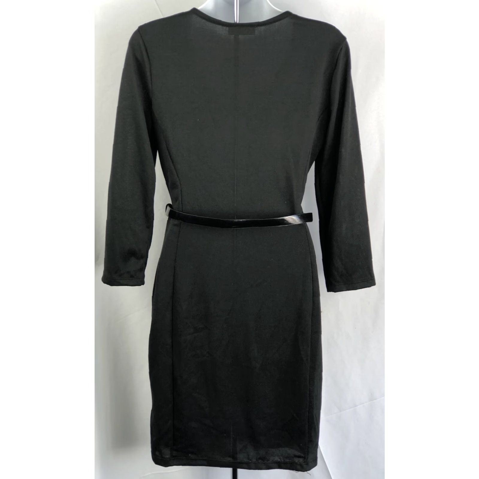 Vintage Bobbie Brooks Sweater Dress Midi S blk/teal Aztec Scoop Belt 3/4 Sleeve Academia Women Dressing Size S / US 4 / IT 40 - 3 Thumbnail