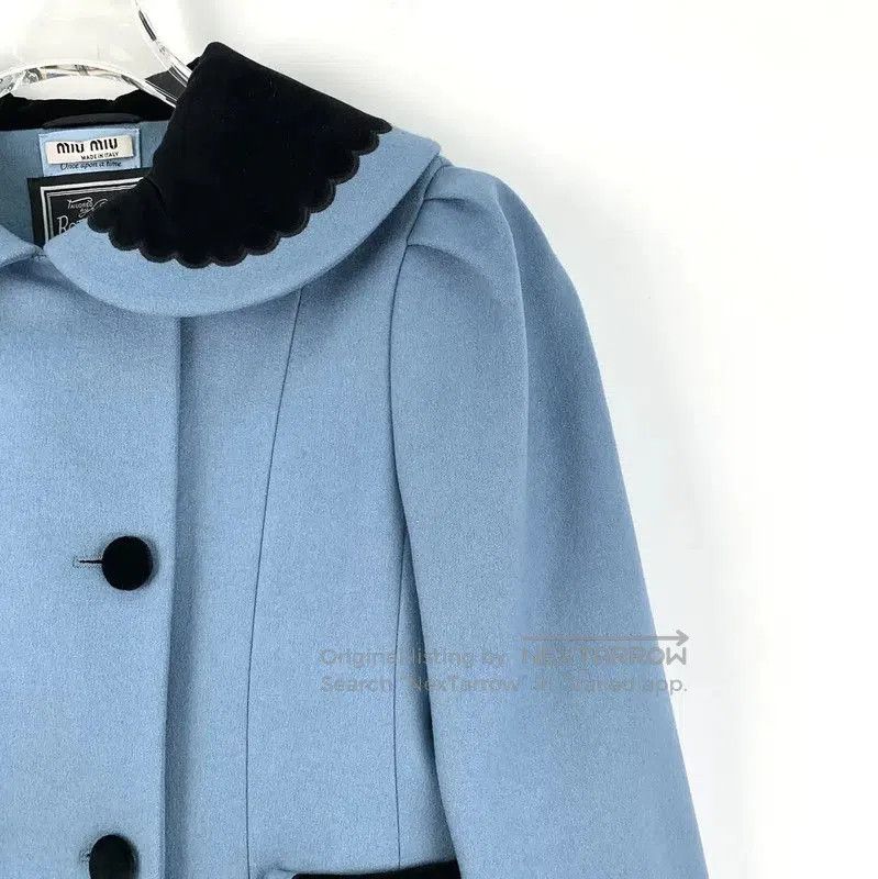 Miu Miu Miu Miu Blue Wool Women's Coat . Size S / US 4 / IT 40 - 3 Thumbnail