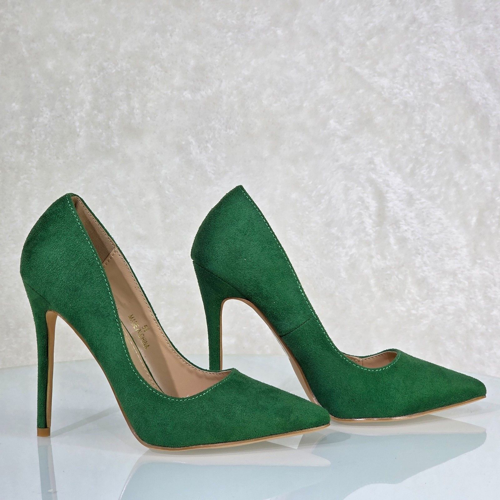 Other Lynn Dark Green FX Suede High Heel Shoes Pointy Toe Pumps (S Size US 7.5 / IT 37.5 - 5 Thumbnail