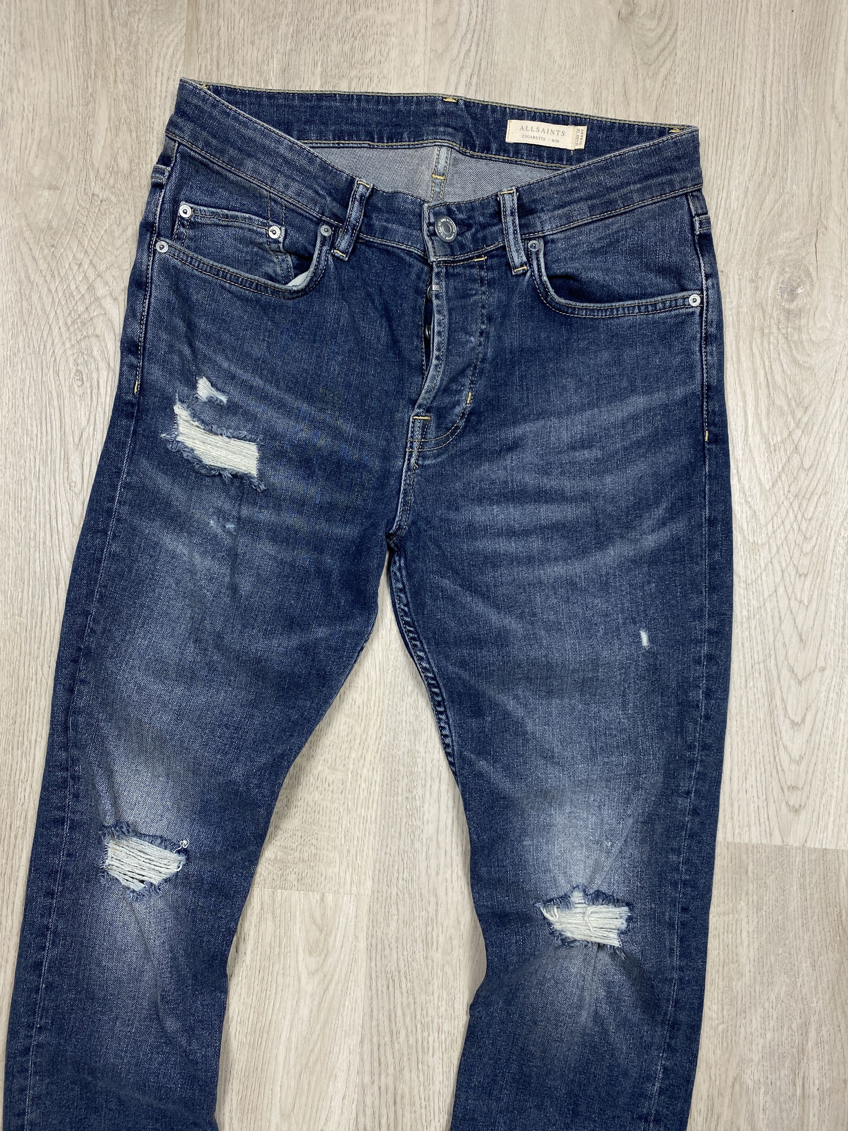 Allsaints Allsaints Damaged Cigarette Mens Denim Pants Jeans Size US 30 / EU 46 - 2 Thumbnail