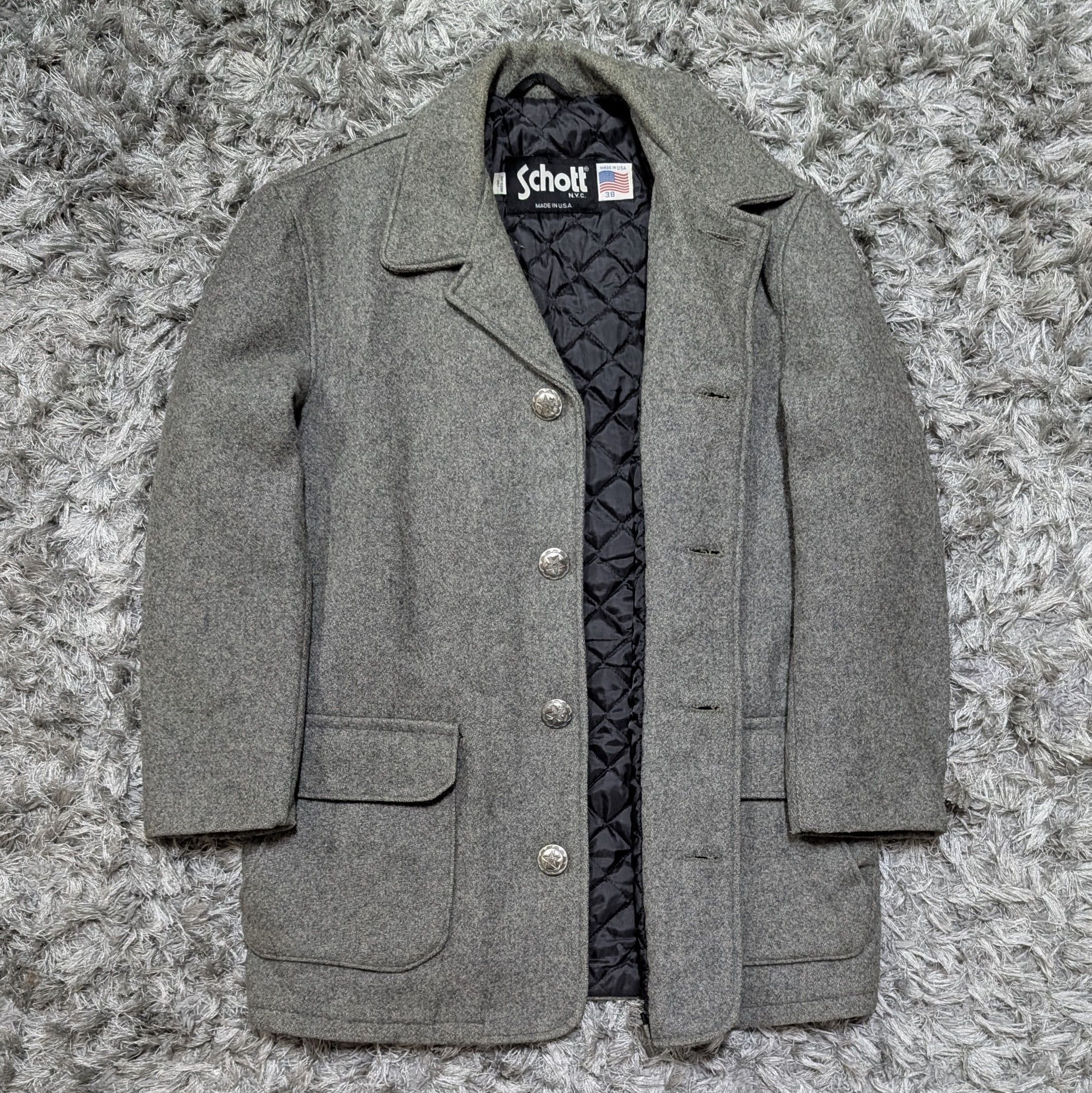 Schott Vintage Schott NYC Made in USA Peacoat Mid Length Jacket Size US M / EU 48-50 / 2 - 1 Thumbnail