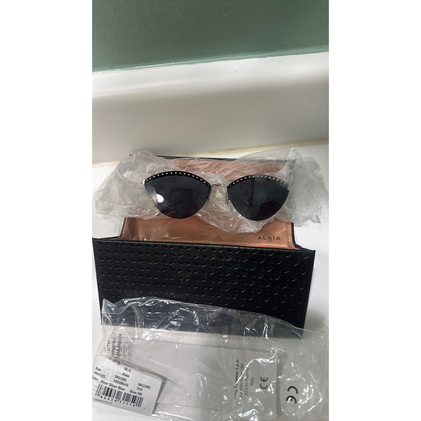 Alaia ALAÏA 61mm Cat Eye Sunglasses silver blue Size ONE SIZE - 8 Thumbnail