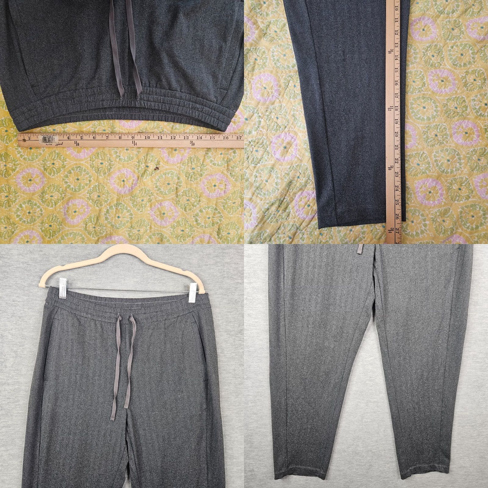 Eileen Fisher Eileen Fisher Gray Herringbone Pants Women’s S/P Pull-On Drawstring Casual Regular Size S Size 28" / US 6 / IT 42 - 8 Thumbnail