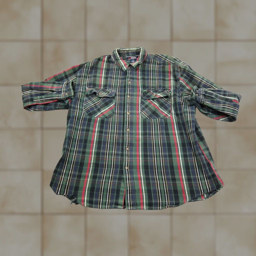 Vintage VINTAGE Five Brother Shirt Mens 2X Green Blue Plaid Western Made in USA 90s Shirt Mens 2X Green Blue Plaid Western 90s Size US XXL / EU 58 / 5 - 1 Thumbnail