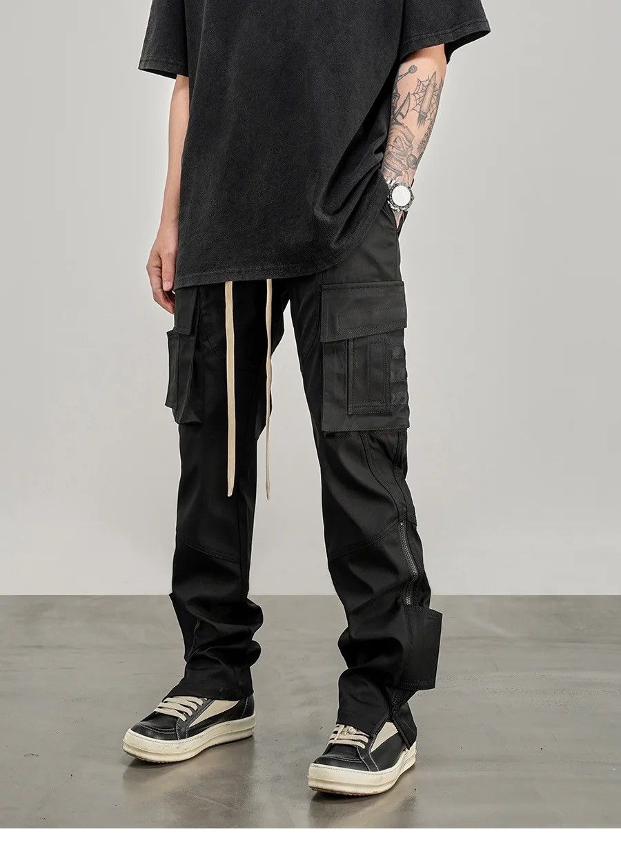 Utility tactical flared cargo pants y2k