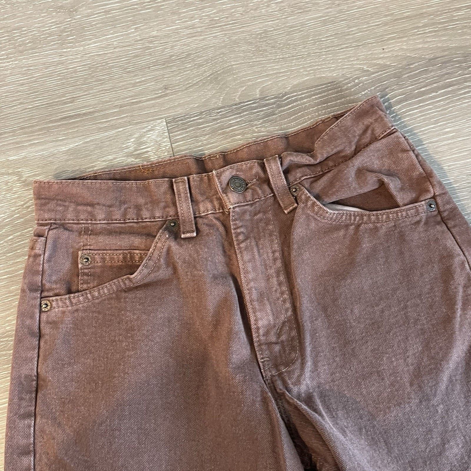 Levi's Vtg Levis 550 Jeans Mens 26x31.5 Brown Relaxed Tapered 90s Size US 26 / EU 42 - 7 Thumbnail