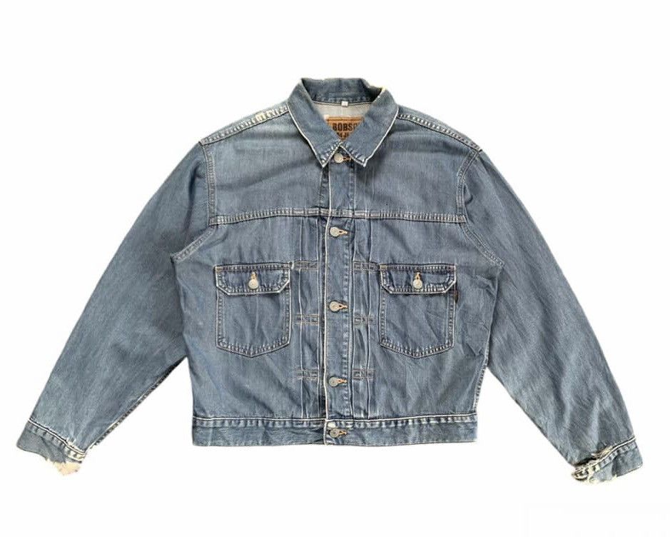 Japanese Brand Bobson Jeans Pleated Centre Jacket Made in Japan Size US M / EU 48-50 / 2 - 1 Thumbnail