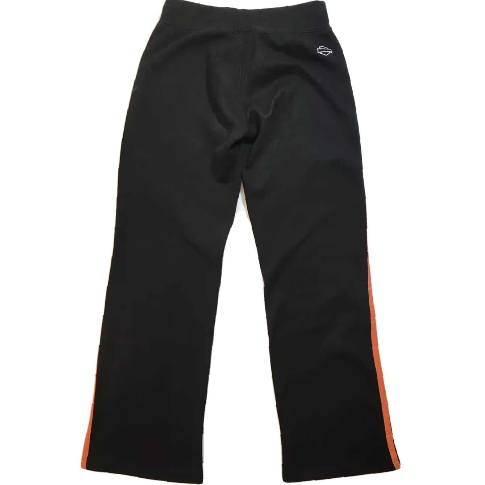 Harley Davidson Harley-Davidson Sweatpants Women Flared Leg Knit Cotton Blend XS Black Striped Logo Embroidered 30in Inseam Motorcycle Casual Size 27" / US 4 / IT 40 - 4 Thumbnail