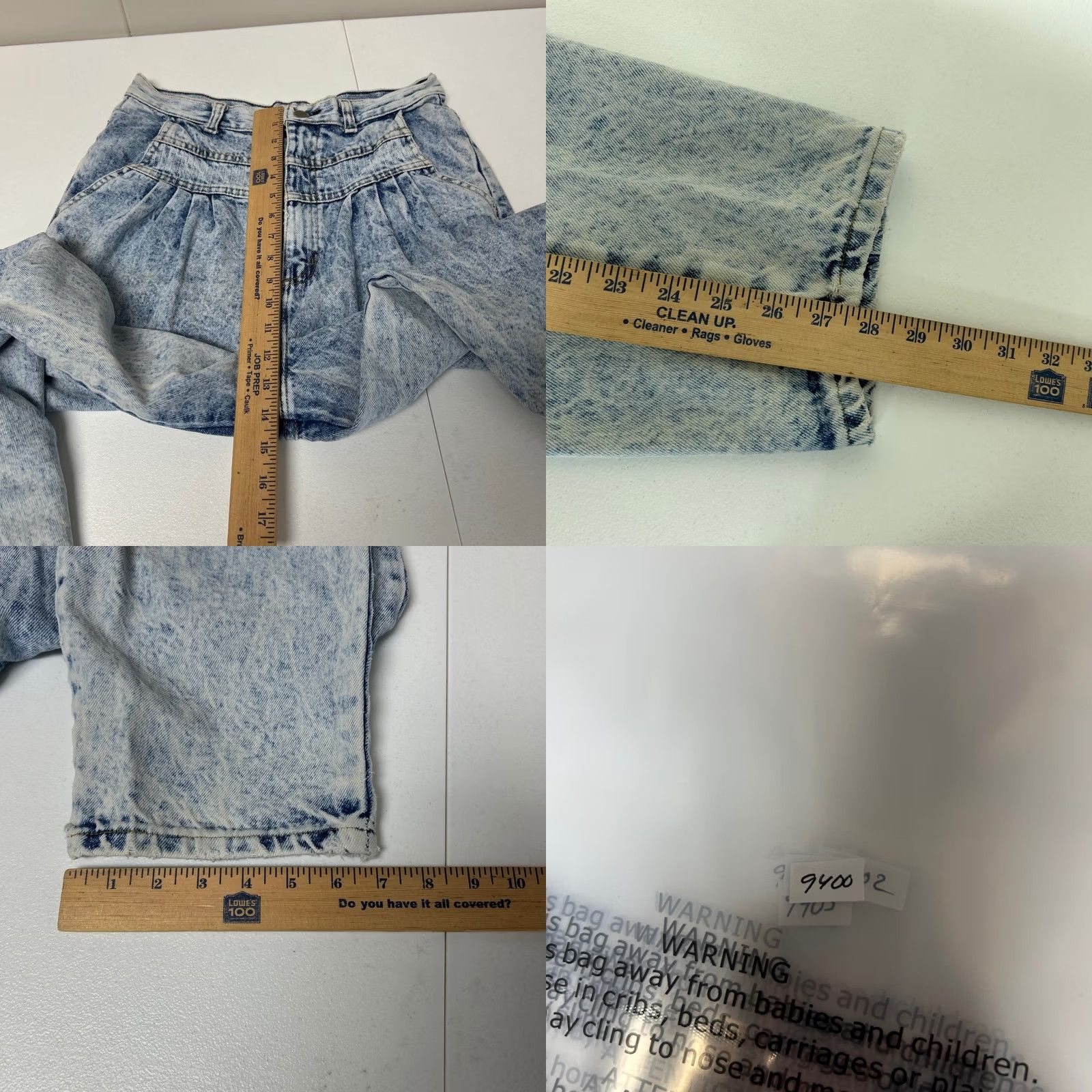 Vintage Congo Trader Jeans Womens 14W Blue Vintage 80s High Rise Tapered Acid Wash Size 36" / US 14 / IT 50 - 8 Thumbnail