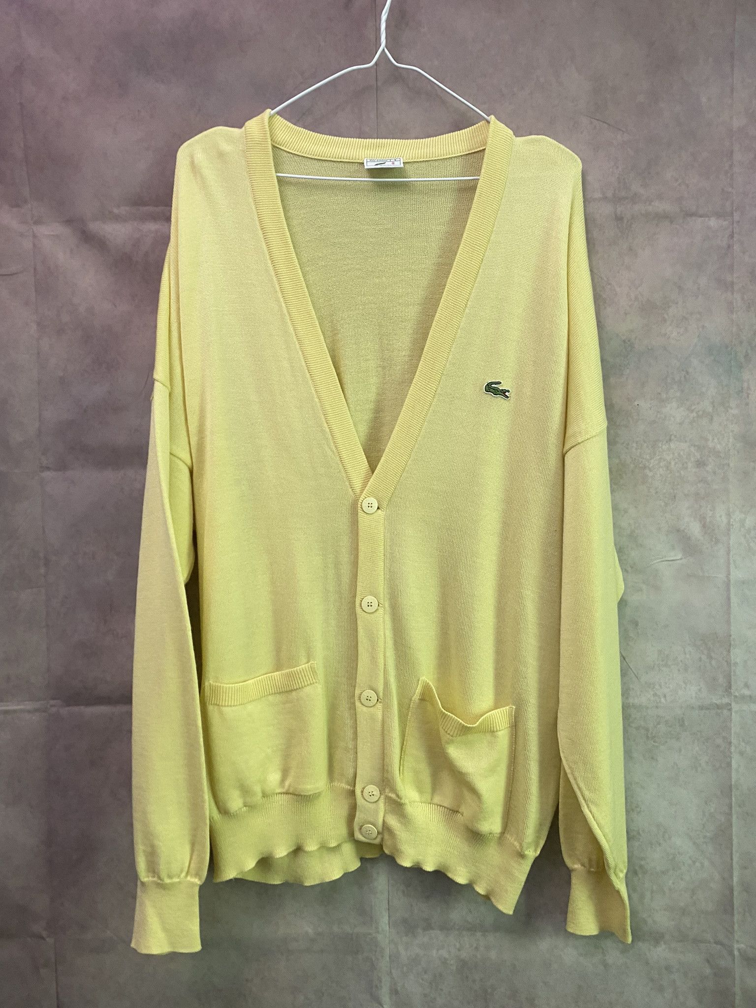 Lacoste × Vintage Vintage Lacoste Cardigan Sweater Colours Rare Knit Size US XL / EU 56 / 4 - 1 Thumbnail
