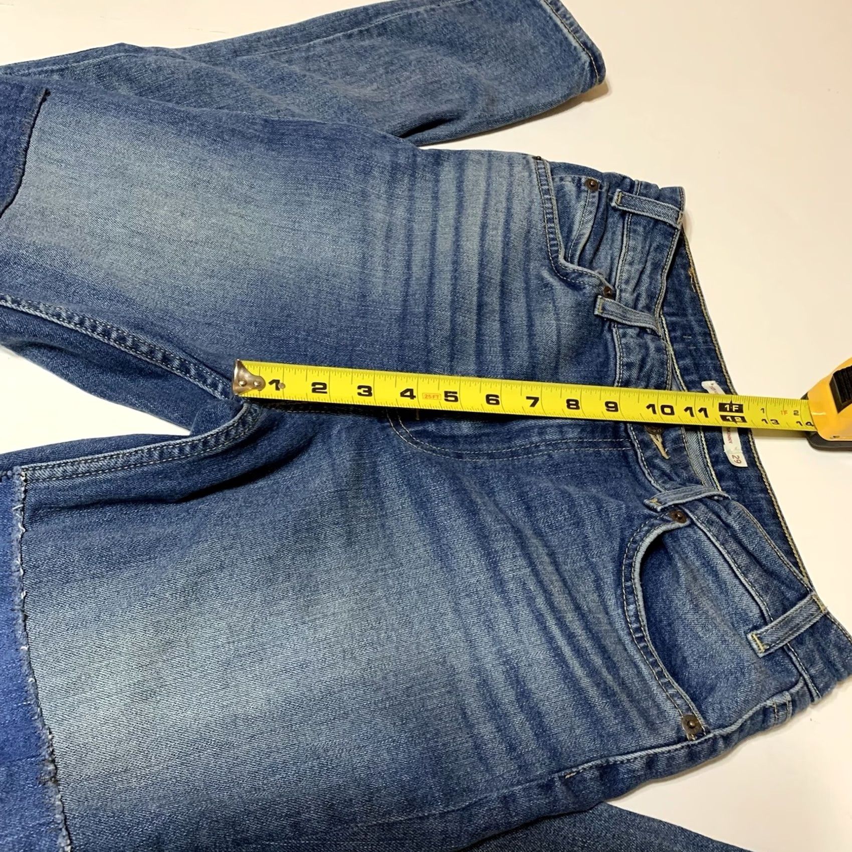 Levi's VINTAGE Levi’s 721 Skinny Patchwork Jean Womens 29x31 Blue Regular Stretch Pockets Denim Decade Classic Size 29" - 6 Thumbnail