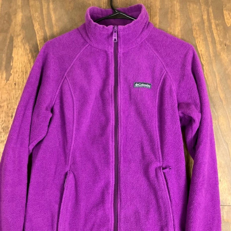 Vintage Columbia Womens Jacket Purple Benton Springs Fleece Long Sleeve Zipped Pockets M Size M / US 6-8 / IT 42-44 - 2 Thumbnail