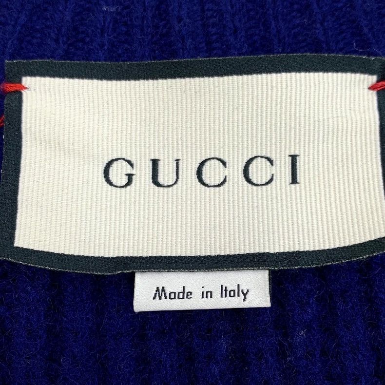 Gucci Gucci Dark blue double G embroidered wool V-neck single-br Size S / US 4 / IT 40 - 5 Thumbnail
