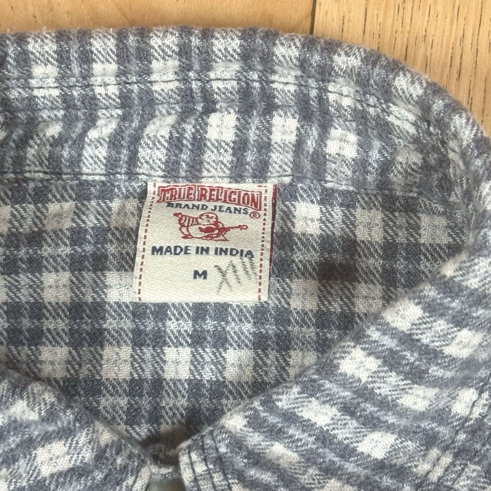 True Religion True Religion Shirt Mens M Blue Plaid Western Short Sleeve Pearl Snap Horseshoe Size US M / EU 48-50 / 2 - 4 Thumbnail