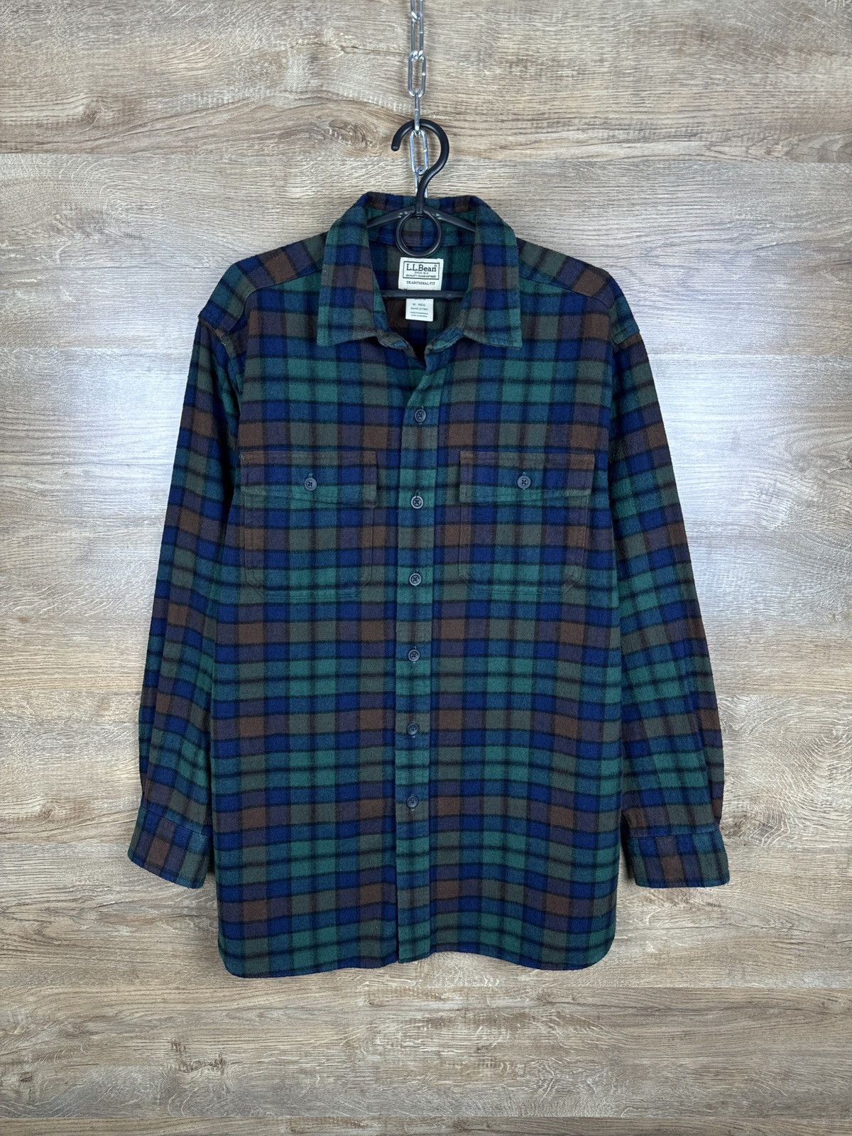 L.L. Bean × Vintage Mens Vintage L.L.Bean Overshirt flannel shirts button up Size US M / EU 48-50 / 2 - 2 Thumbnail