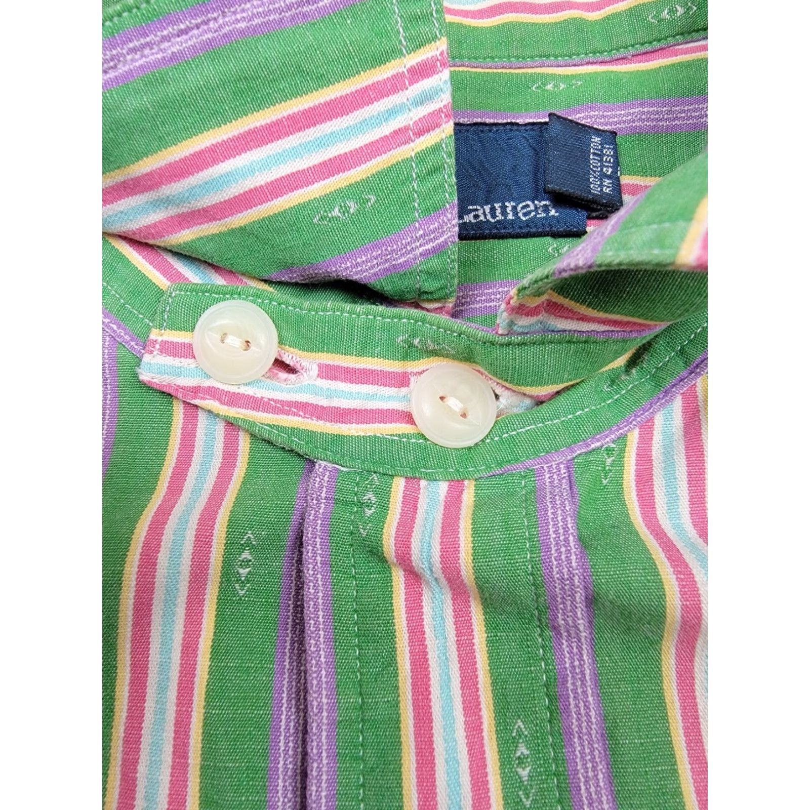 Polo Ralph Lauren Polo Ralph Lauren Shirt Mens 2XL Vintage Green Stripe Aztec Western Long Sleeve Button-Up Collared Knit Cotton Casual Mens Size US XXL / EU 58 / 5 - 4 Thumbnail