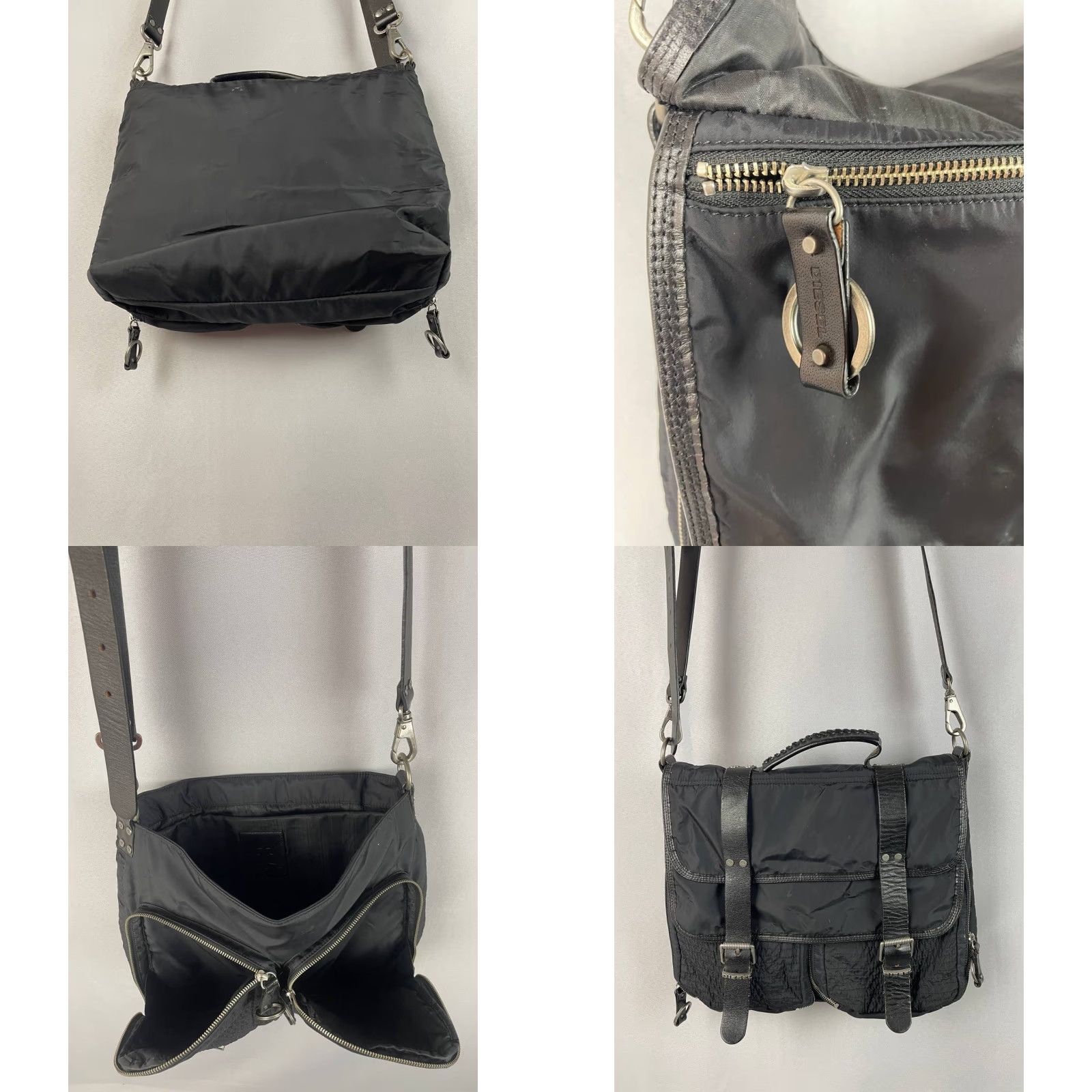 Diesel Diesel Mens Black Nylon Zipper Shoulder Strap Crossbody Messenger Bag Size ONE SIZE - 10 Thumbnail