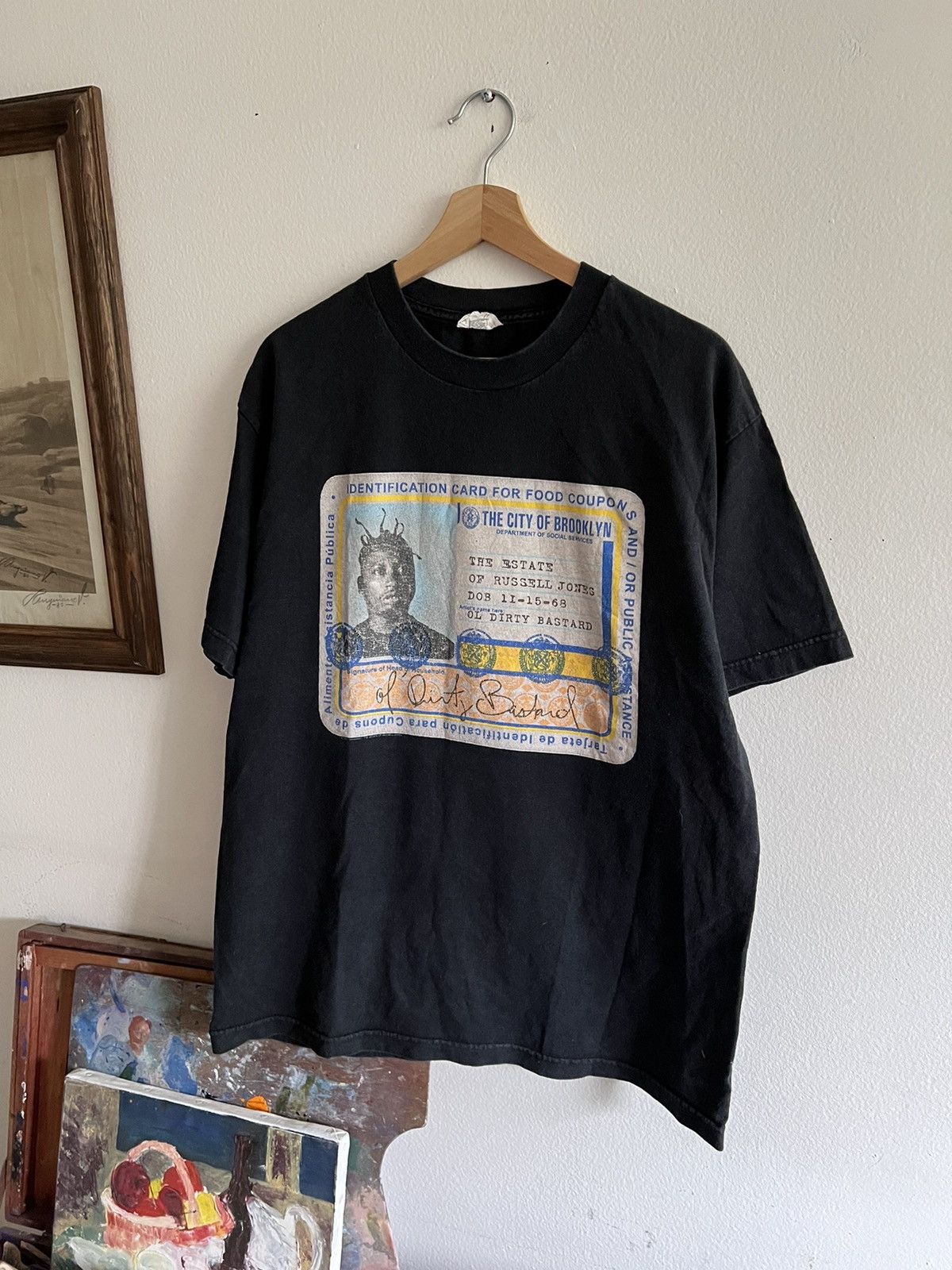 image of Rap Tees x Vintage 2009 Ol Dirty Bastard Odb Identification Tee in Black, Men's (Size Large)