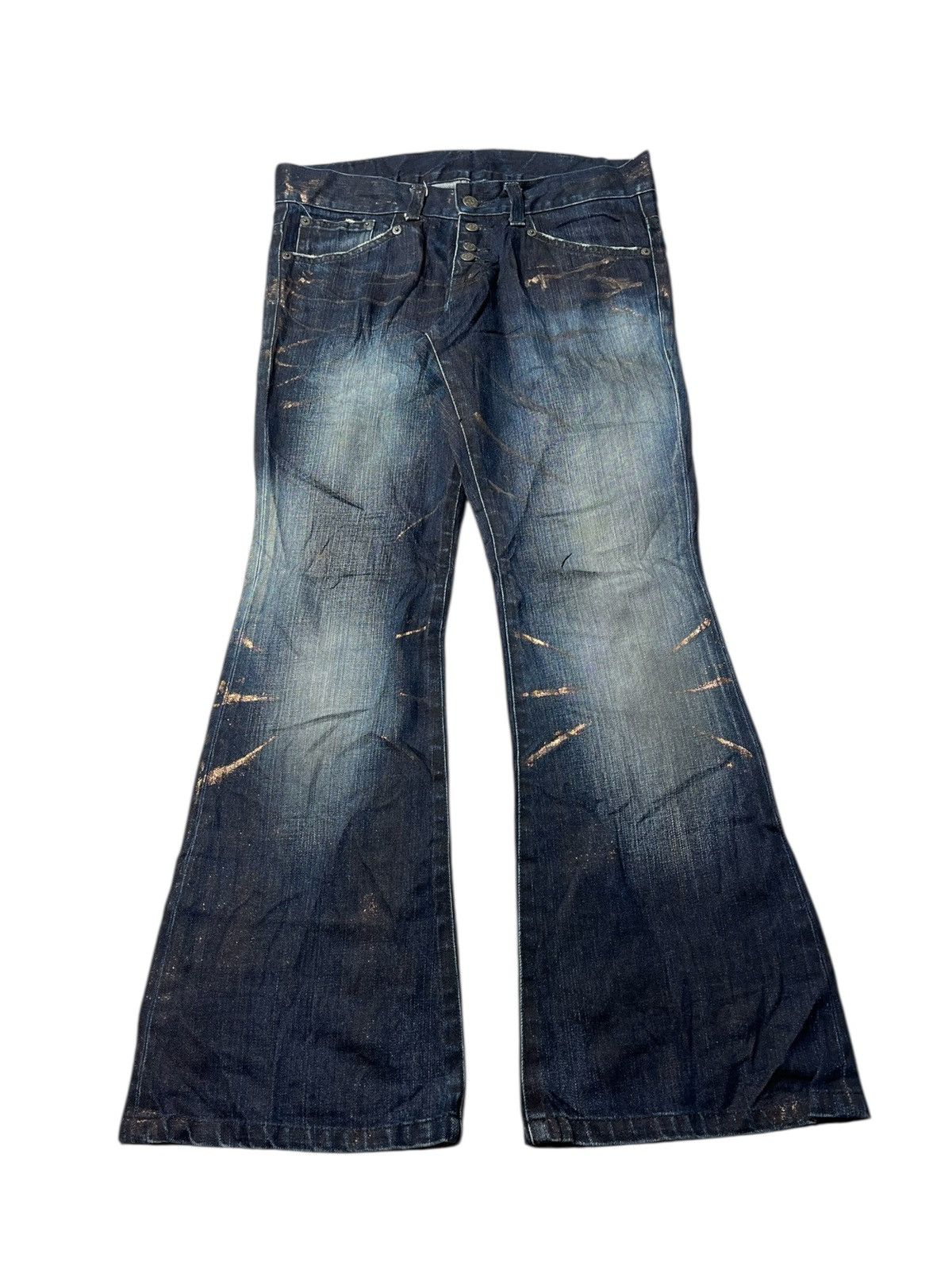 Tornado Mart Tornado Mart Whisker Clawmark Flared Pants Size US 30 / EU 46 - 1 Thumbnail