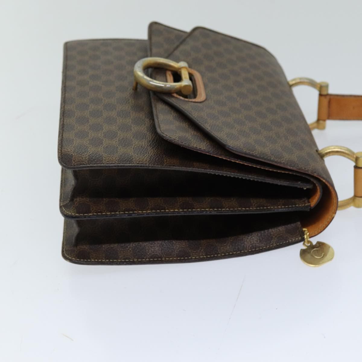 Celine CELINE Macadam Canvas Hand Bag Pvc Brown Size ONE SIZE - 4 Thumbnail