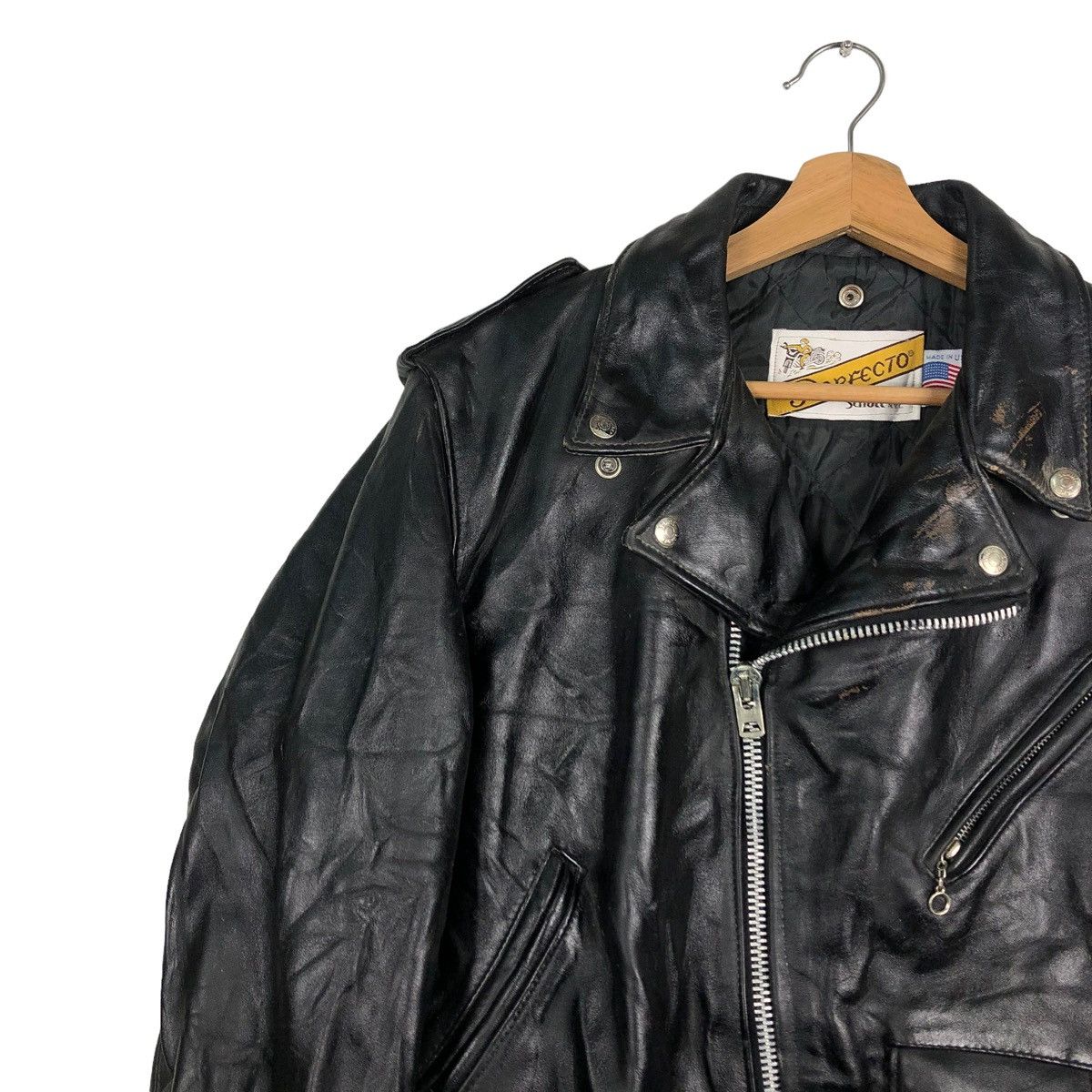 Schott ☄️VINTAGE SCHOTT PERFECTO DOUBLE BREAST BIKER JACKET Size US M / EU 48-50 / 2 - 4 Thumbnail