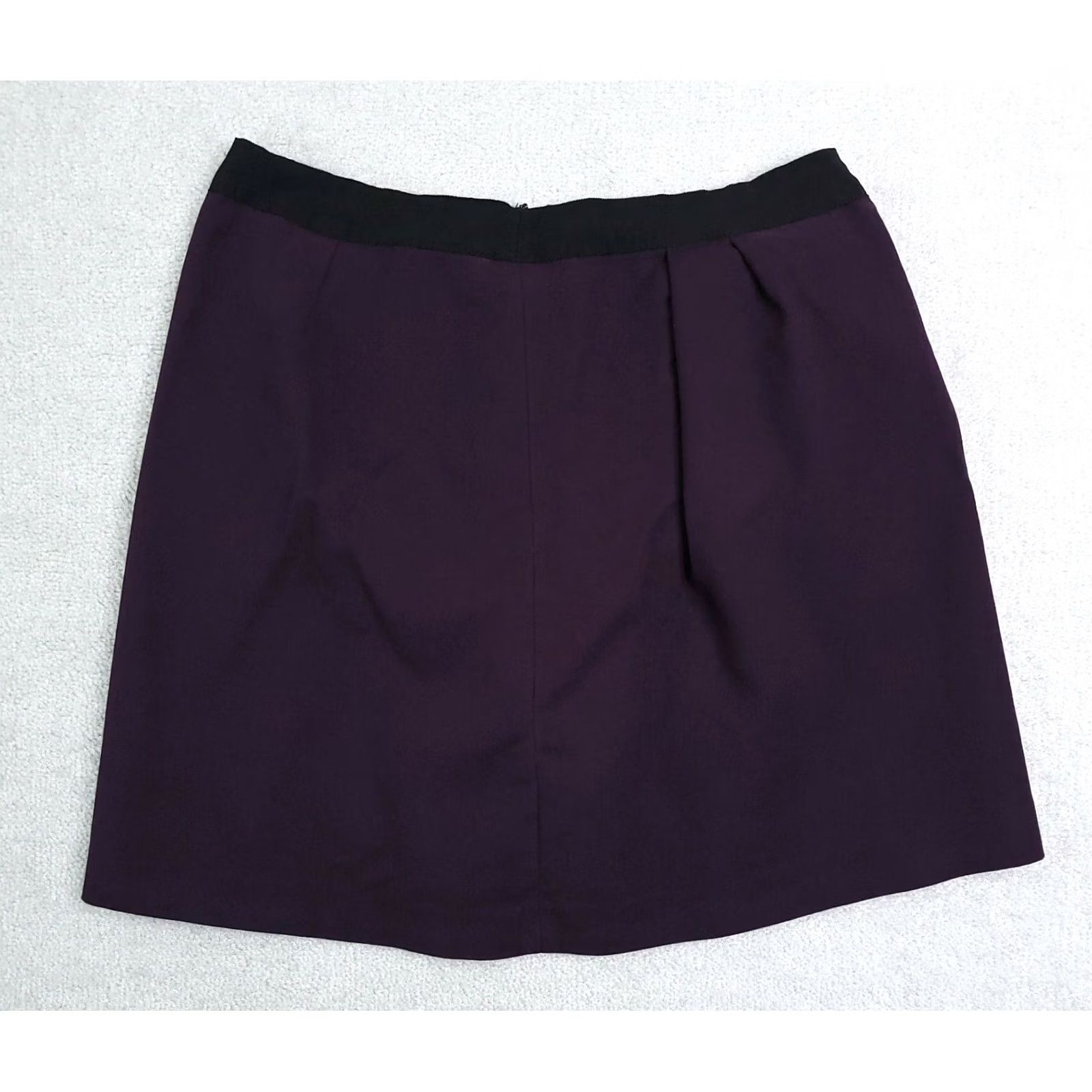 Gap VINTAGE Gap Stretch Lined Mini Skirt Women's 14 Purple Pleated Zip Pocket Skirt Size 36" / US 14 / IT 50 - 2 Thumbnail