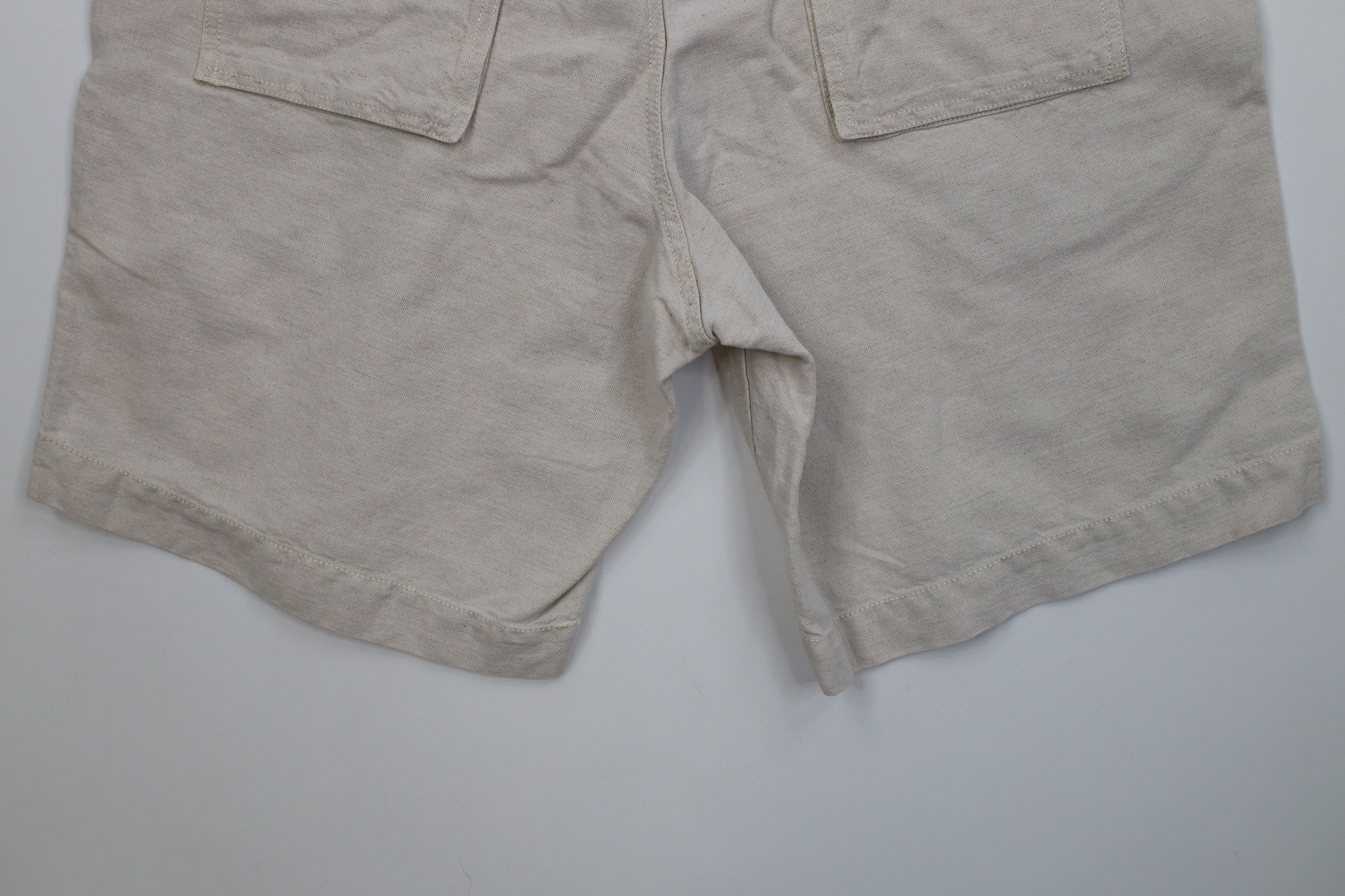Gap Vintage Y2K 2005 Gap Above Knee Linen Shorts Beige Stone Tan Size US 34 / EU 50 - 10 Thumbnail