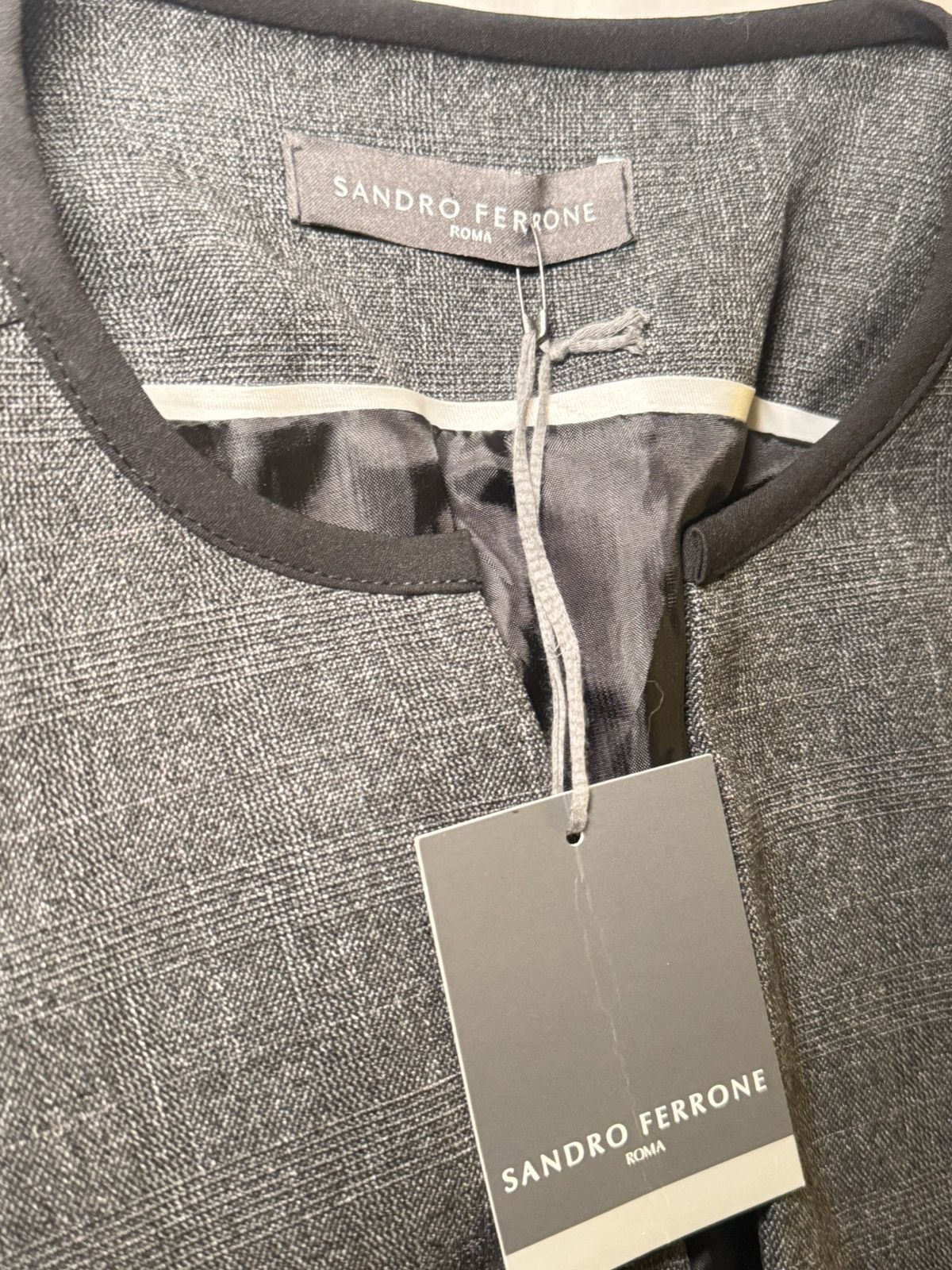 Other Sandro Ferrone Roma Grey Zippered Blazer Jacket Size M / US 6-8 / IT 42-44 - 6 Thumbnail