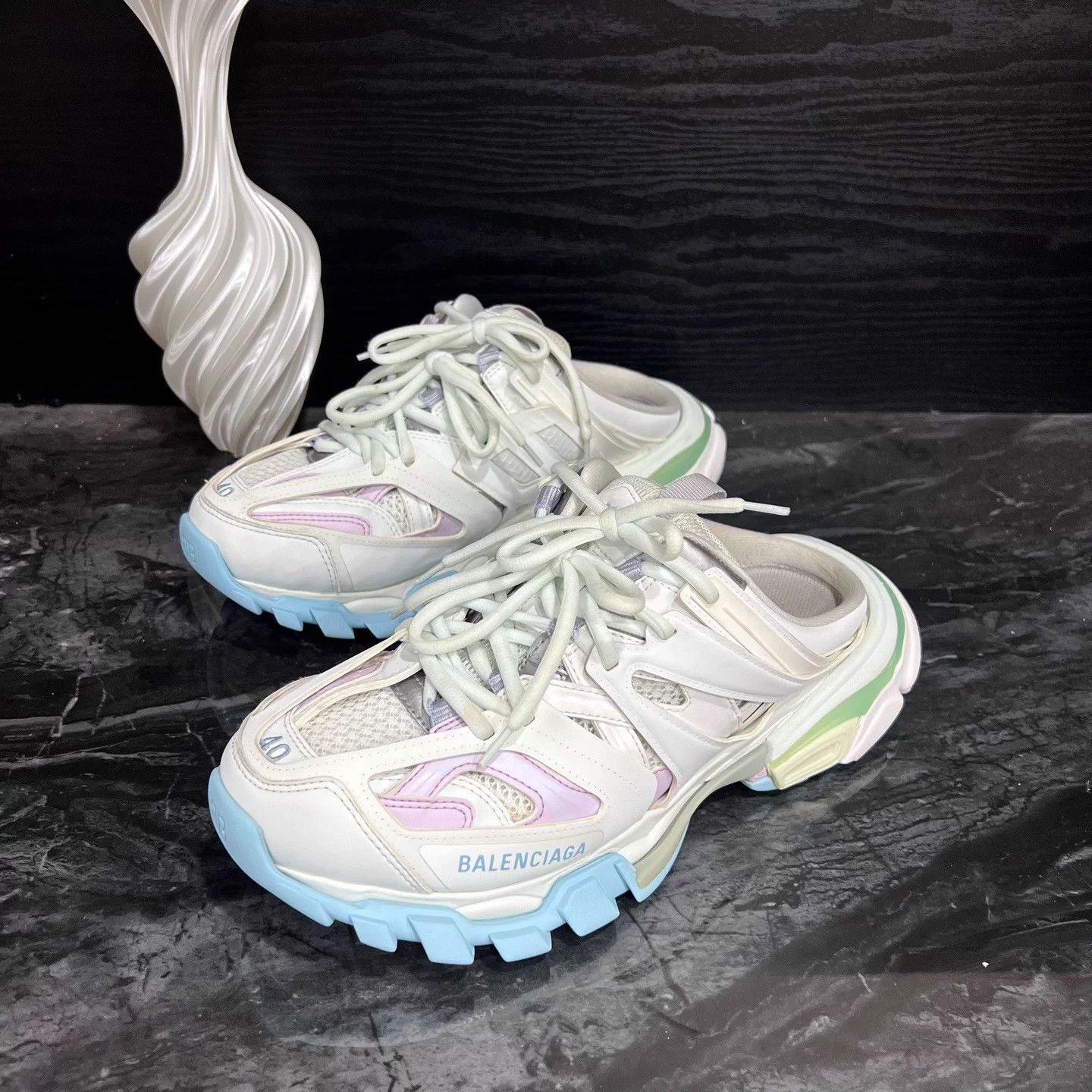 Balenciaga Balenciaga Track Macaron Slides 40 95 new Size US 10 / IT 40 - 1 Thumbnail