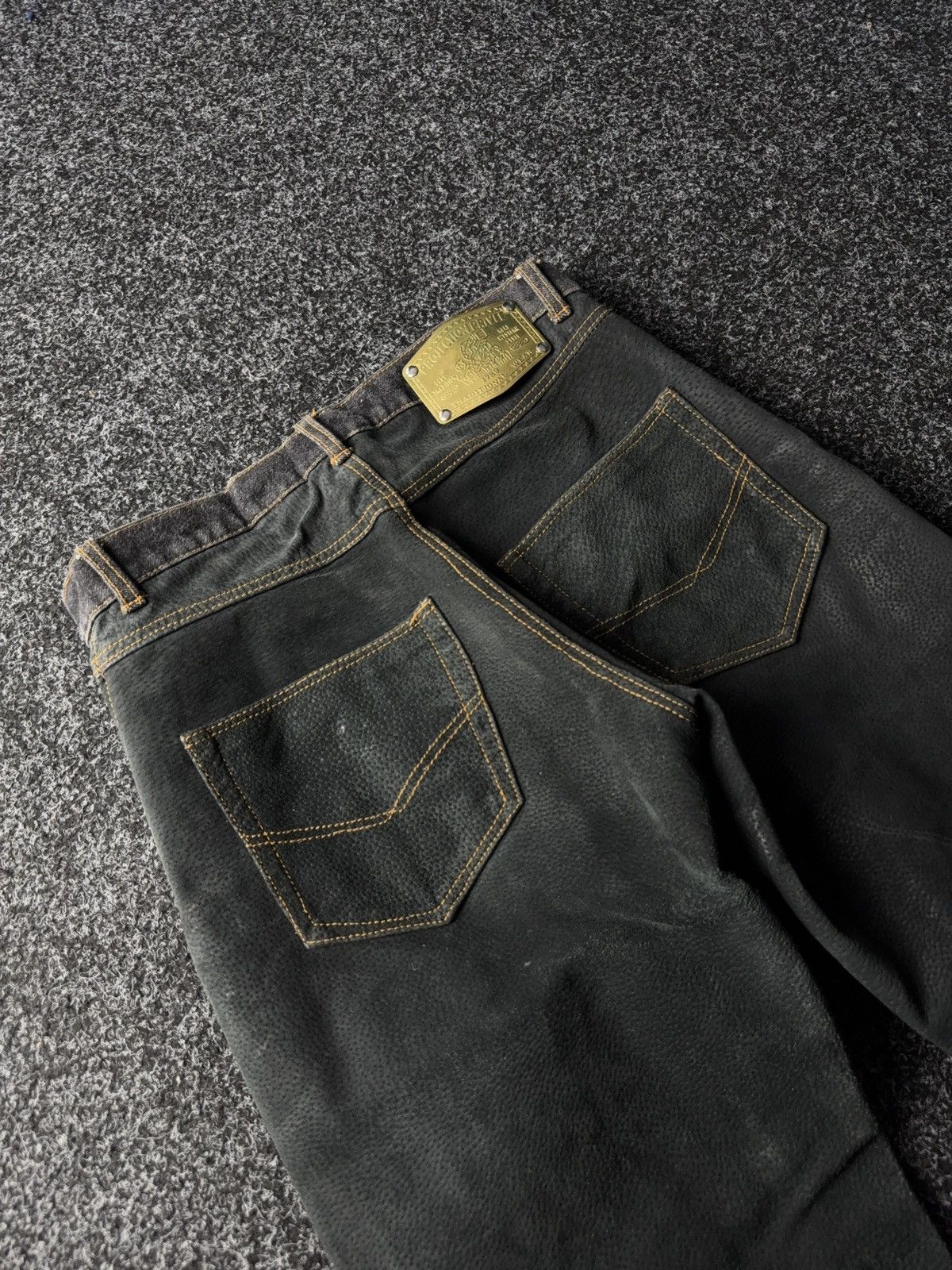 Cowboy Equipment Western Cowgirl 90s USA Retro Denim / Leather pants Y2K Size 30" / US 8 / IT 44 - 10 Thumbnail